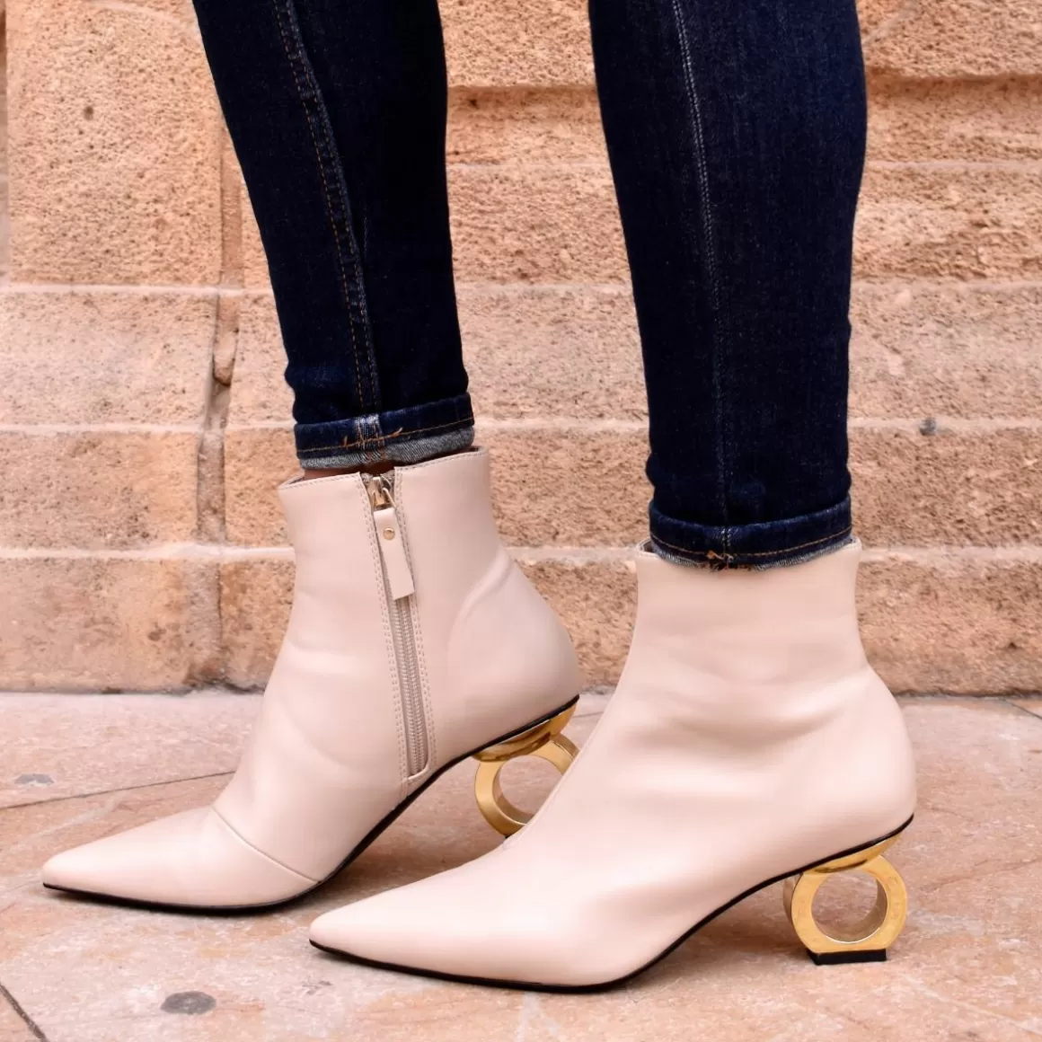 Exe Shoes Botinhas>Bota De Salto Circular Bruna-612 Ice