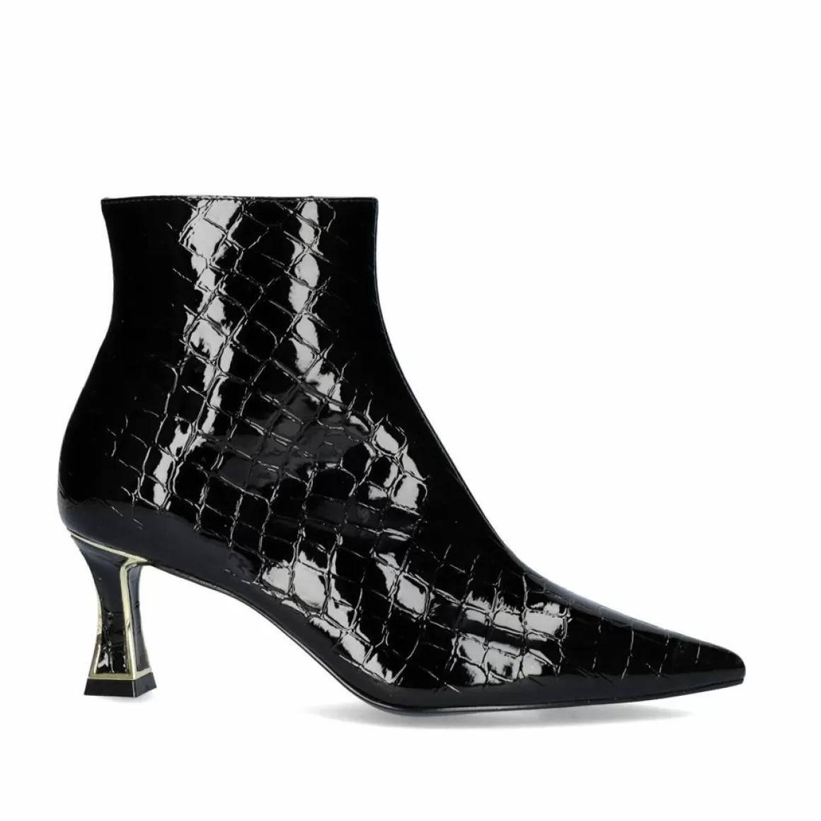 Exe Shoes Botinhas>Bota De Salto Fino Erica-311 Couro De Coco Preto