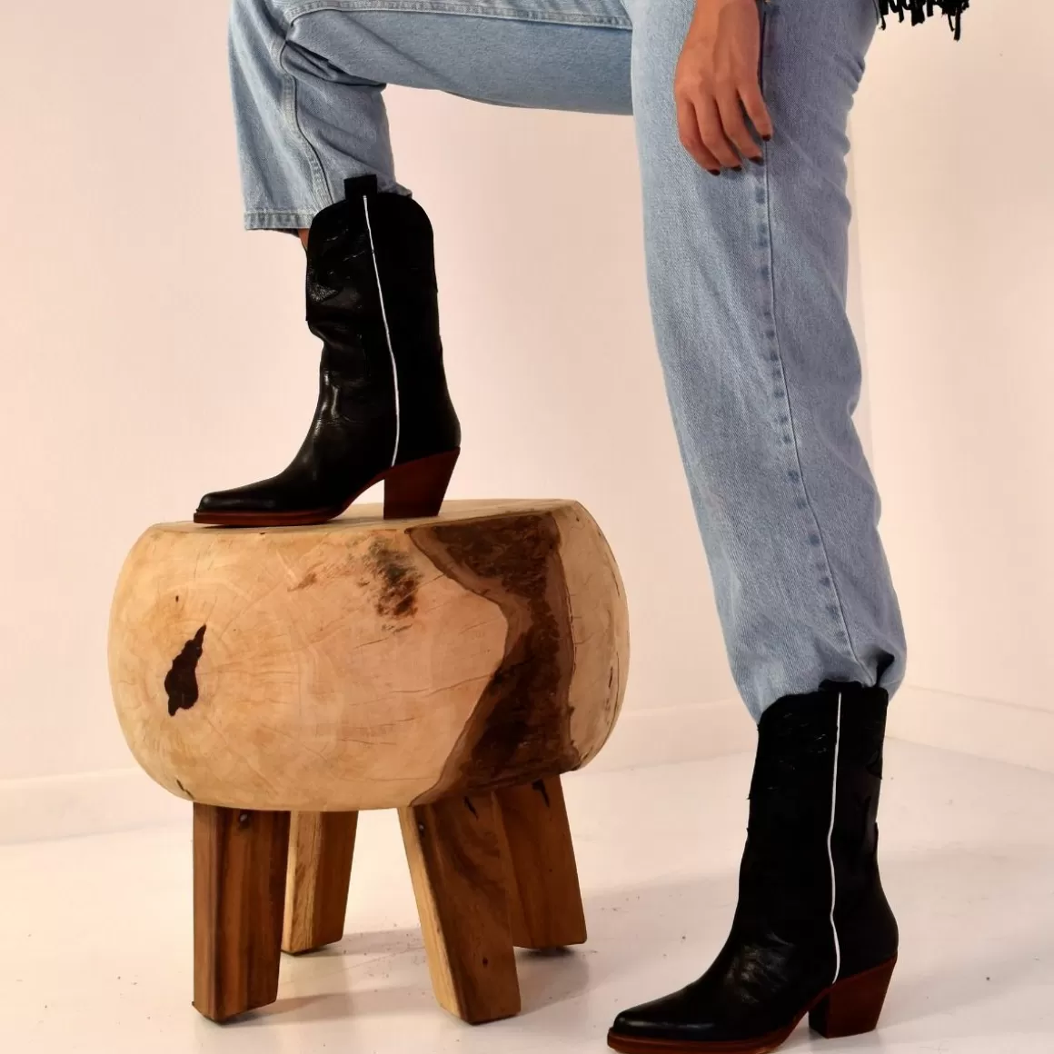 Exe Shoes Botas>Bota Estilo Cowboy Free-9950 Black White