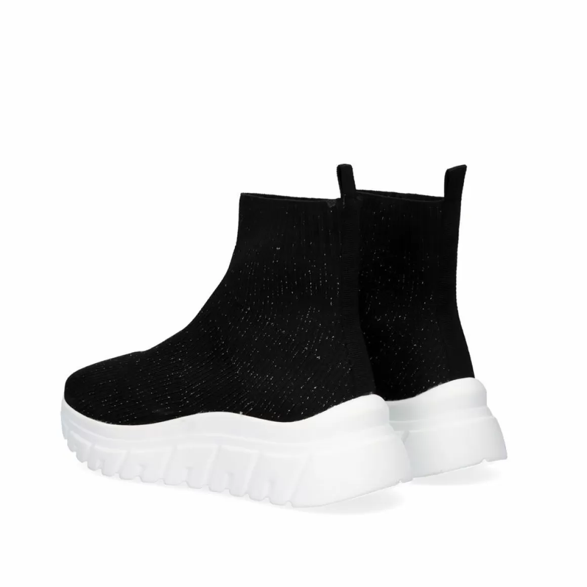 Exe Shoes Botinhas>Bota Estilo Meia Com Plataforma Exe44 Em Pewter Com Brilho