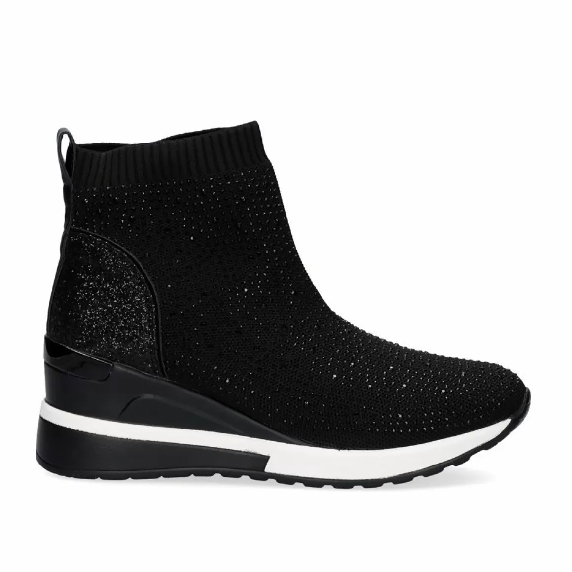 Exe Shoes Botinhas>Bota Estilo Meia Ex20B Em Preto Com Brilhantes