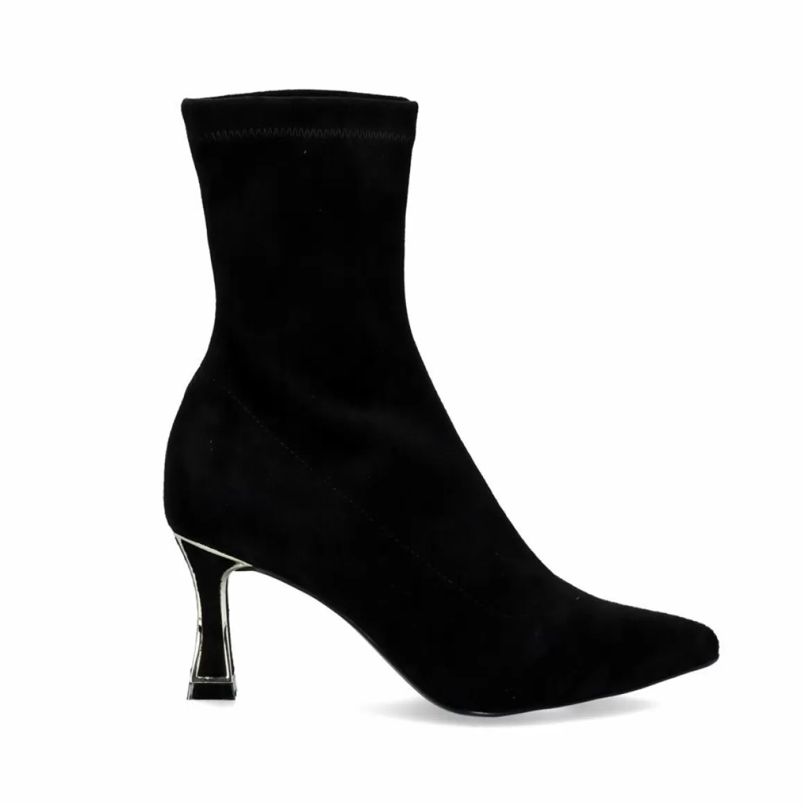 Exe Shoes Botinhas>Botina De Microfibra Com Salto Fino Erica-503 Preto