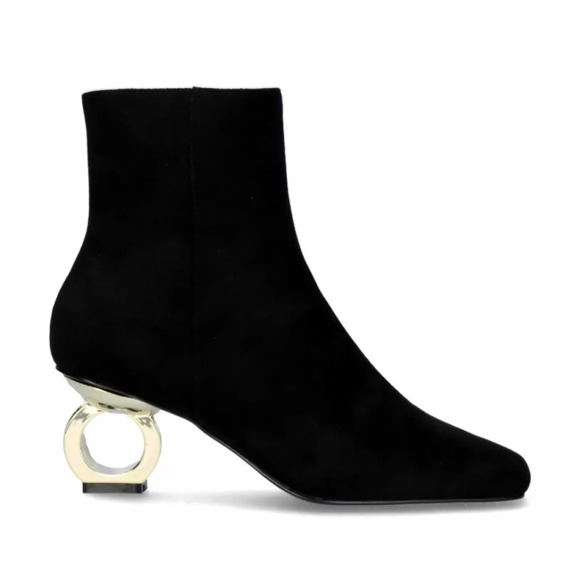 Exe Shoes Botinhas>Botina Estilo Ante Com Salto Circular Elena-411 Preto