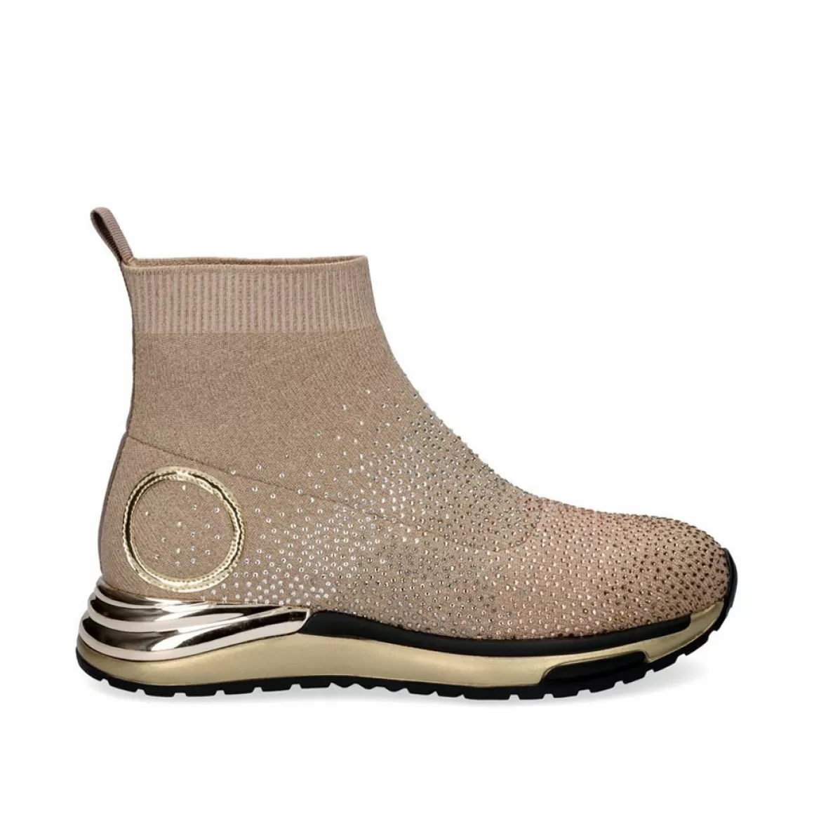 Exe Shoes Botinhas>Estilo Meia Y2315-H05 Em Dourado Com Brilhantes