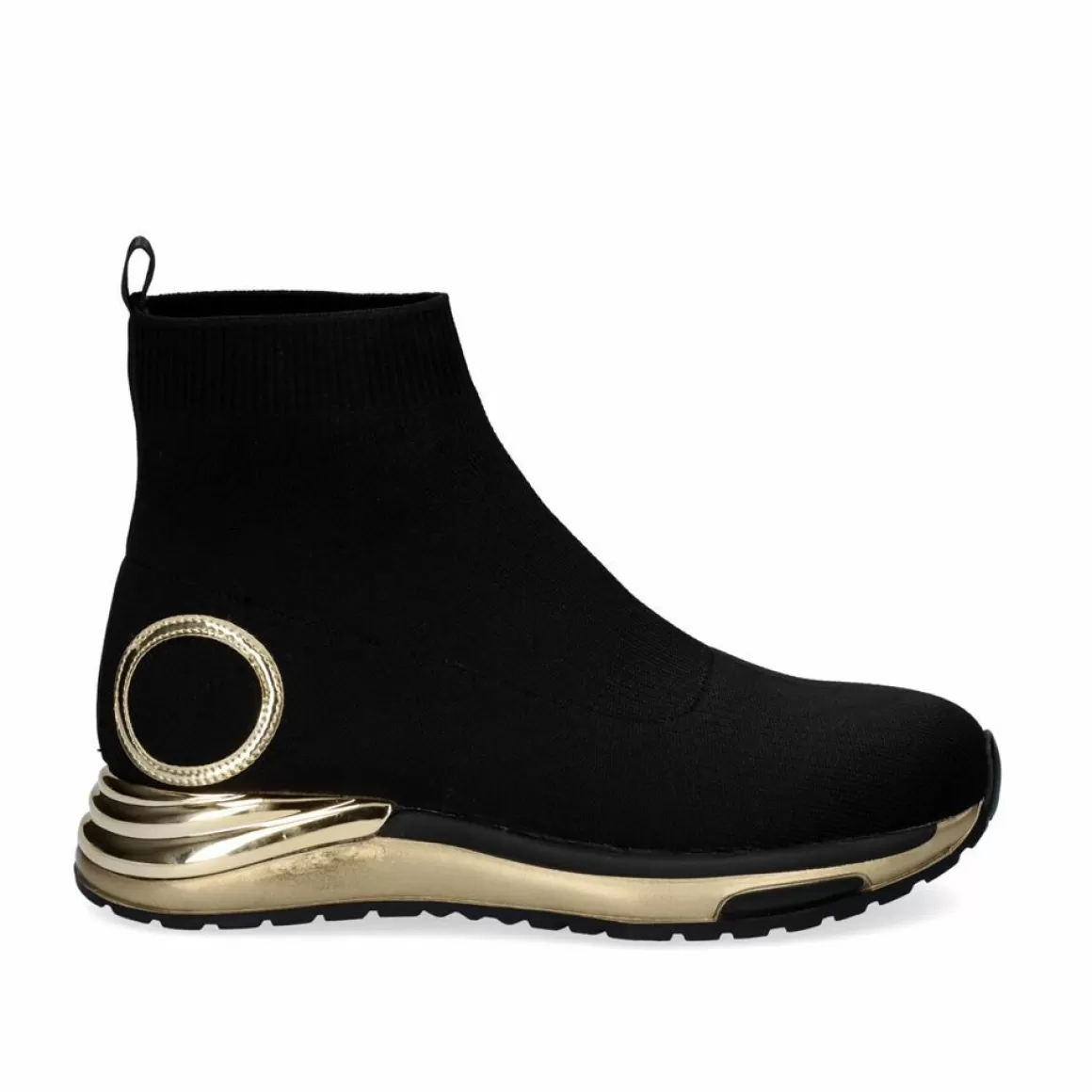 Exe Shoes Botinhas>Estilo Meia Y2315-H307 Em Preto Com Detalhes Dourados