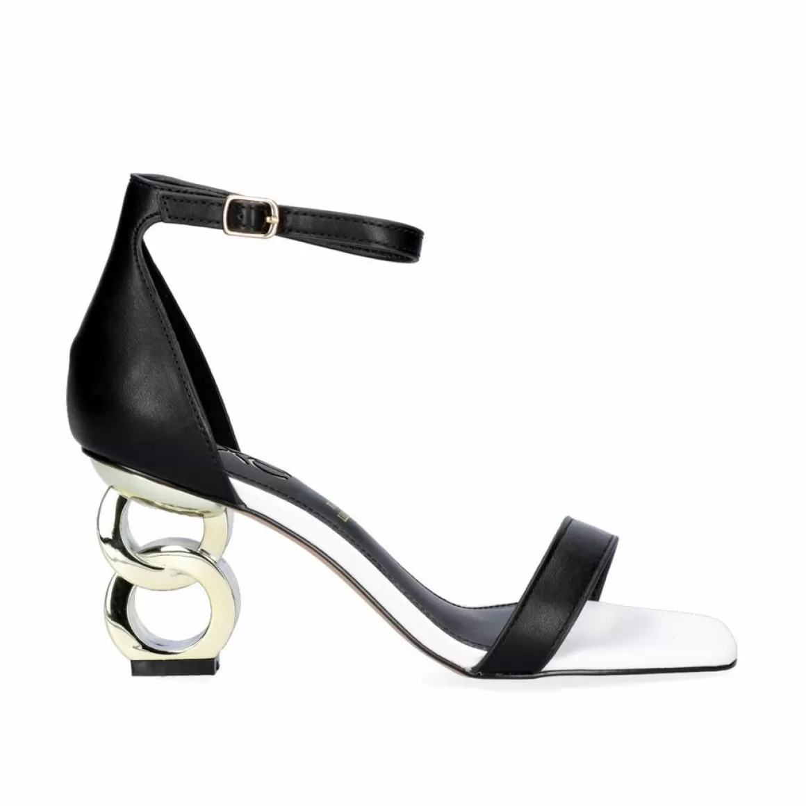 Exe Shoes Sandálias De Salto>Low Heeled Sandal Lilian-055 Preto Branco