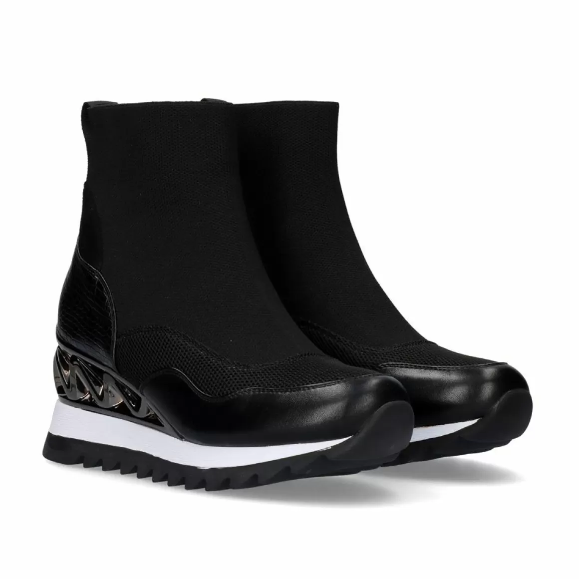 Exe Shoes Botinhas>Meia Com Cunha Y2327-H277 Em Preto