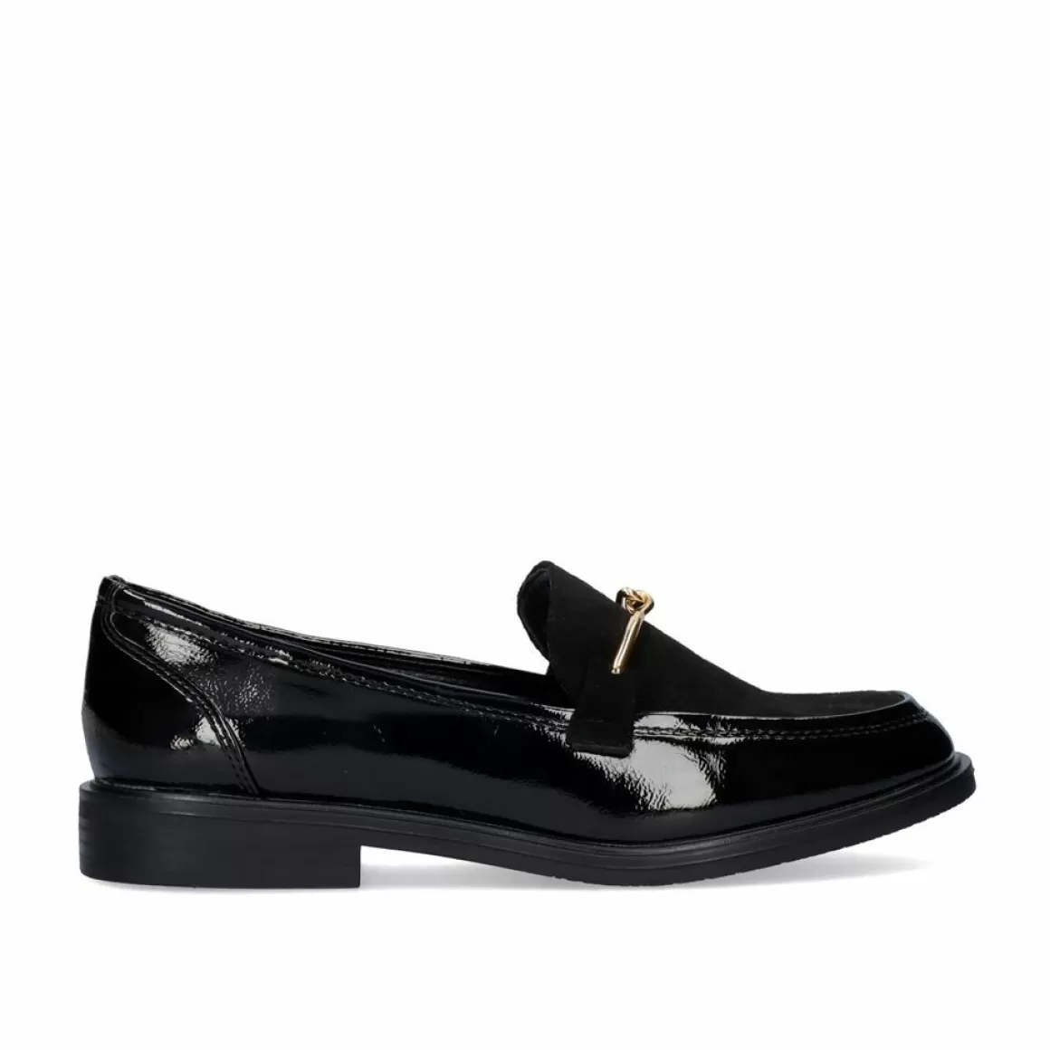 Exe Shoes Calçados Baixos>Mocassim Com Detalhe Dourado Virginia-489 Em Preto