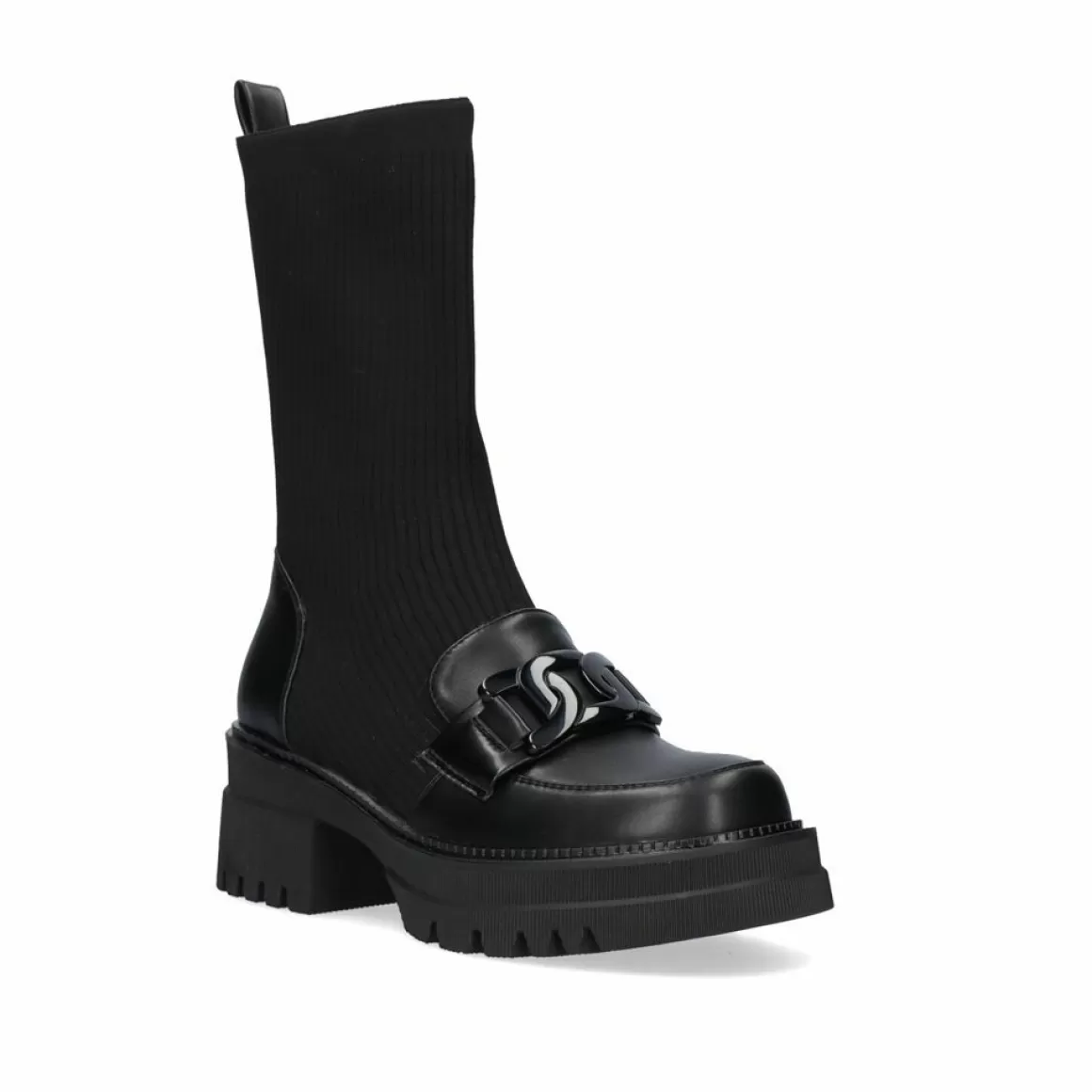 Exe Shoes Flat Shoes>Mocassim Estilo Meia B079-F23 Black
