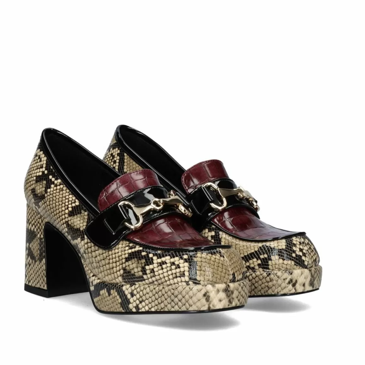 Exe Shoes Flat Shoes>Mocassim Exe Marion-821 Cobra Bege