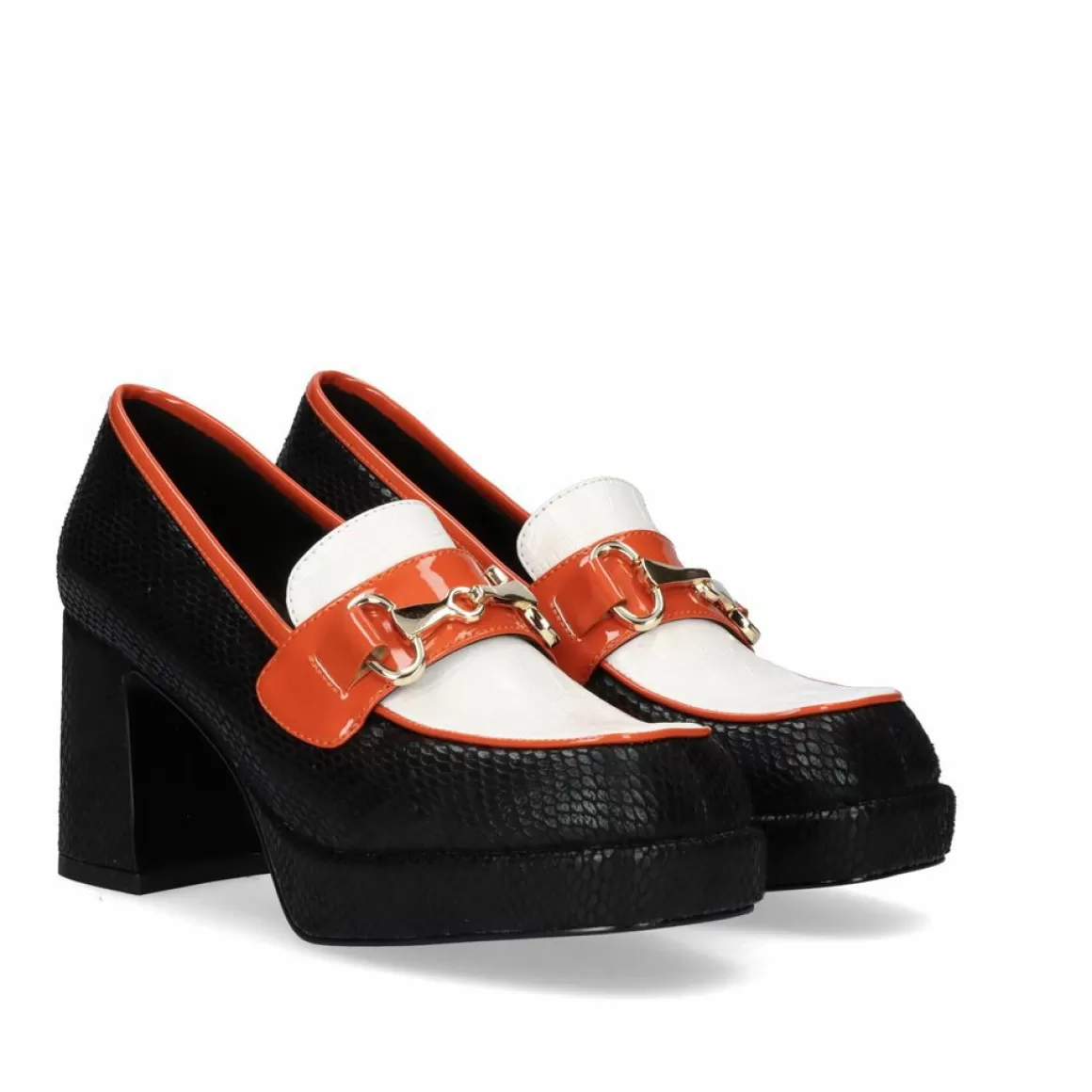 Exe Shoes Flat Shoes>Mocassim Exe Marion-821 Cobra Preta