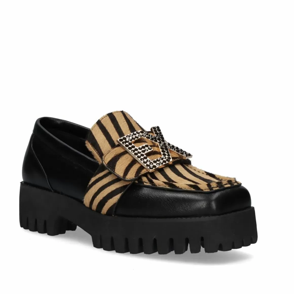 Exe Shoes Flat Shoes>Mocassim Exe P212-W168T Zebra Bege