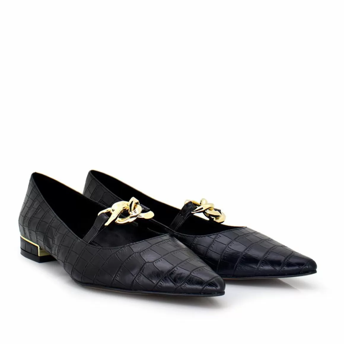 Exe Shoes Calçados Baixos>Mocassim Sapato Croco Preto Verona-195