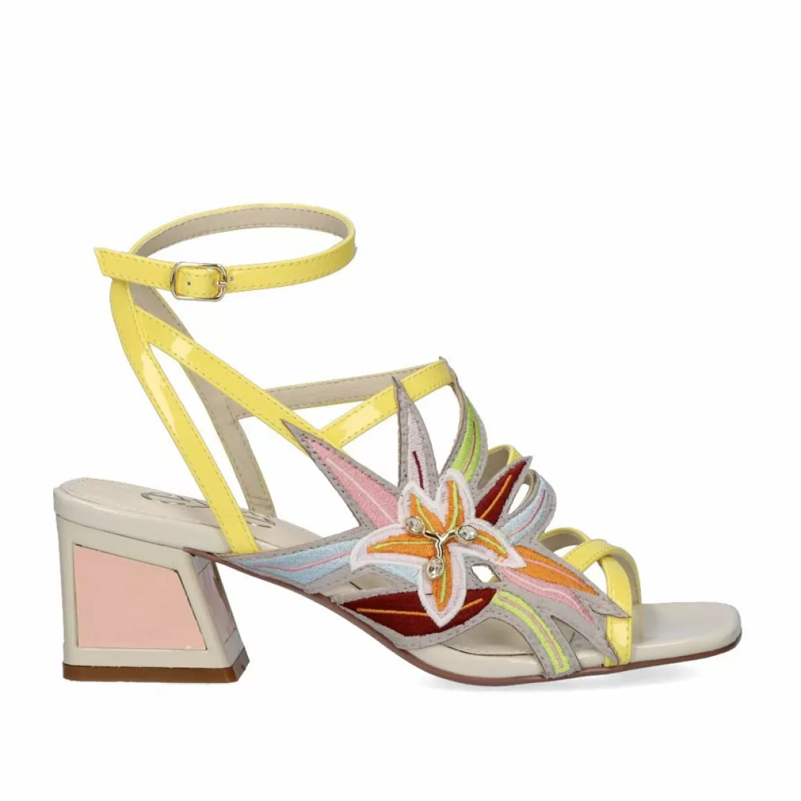 Exe Shoes Sandálias De Salto>Nova Sandalia De Salto Baixo Luisa-400 Amarelo