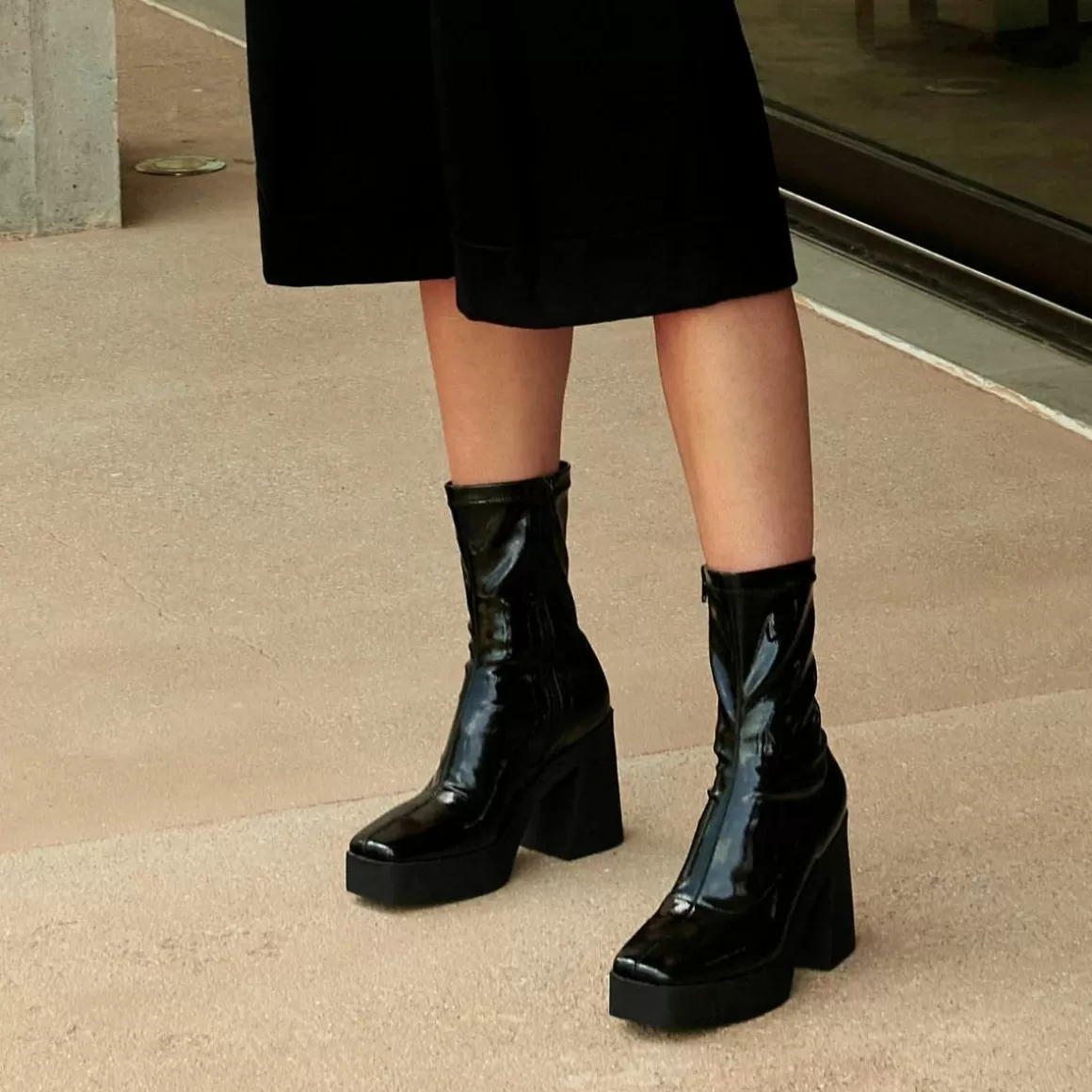 Exe Shoes Botins>Salto Alto Vf1668-1A Em Couro Envernizado