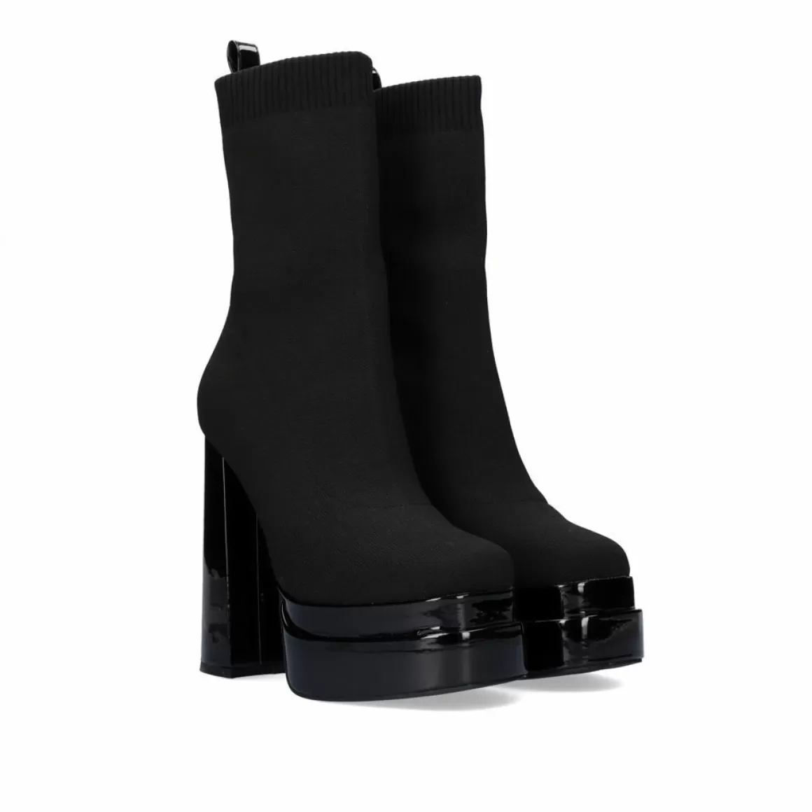 Exe Shoes Botinhas>Salto Esatilo Meia Com Plataforma Dupla T3729-L1561 Em Preto