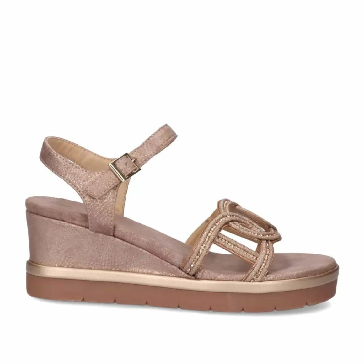 Exe Shoes Cunhas>Sandalia Com Cunha Ipanema-952 Rosa Dourado