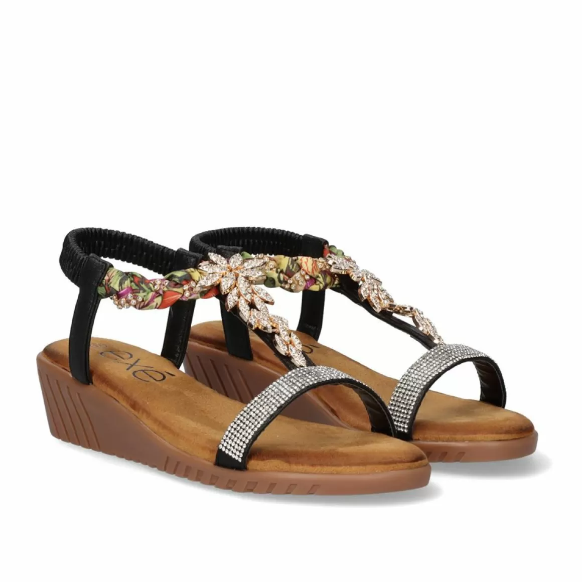 Exe Shoes Cunhas>Sandalia Cunha Exe Confort 721-Ex27 Preto