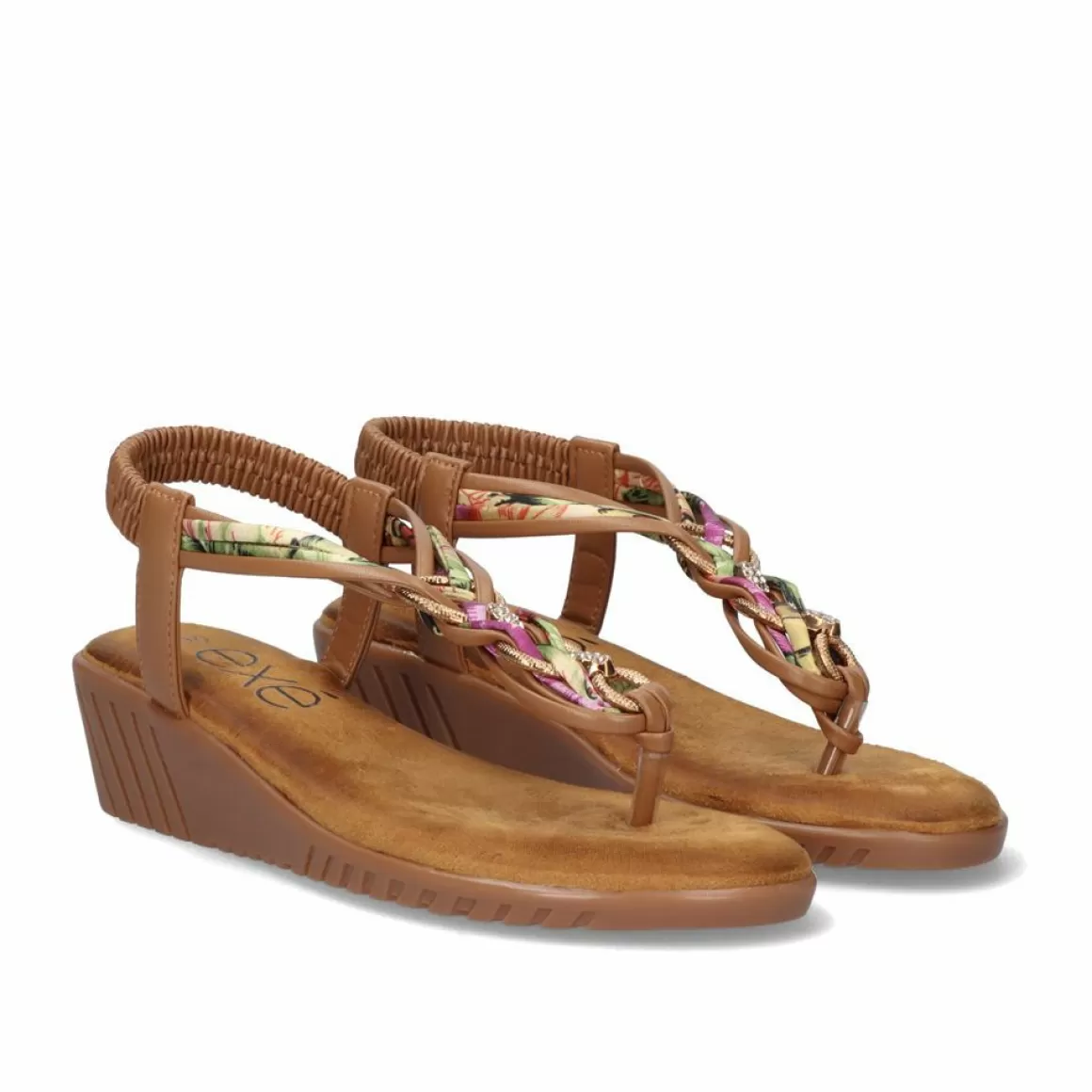 Exe Shoes Cunhas>Sandalia Cunha Exe Confort 721-Ex4 Castanho