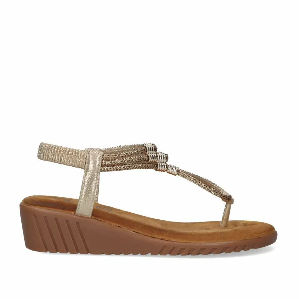 Exe Shoes Cunhas>Sandalia Cunha Exe Confort 721-Jd24 Dourado