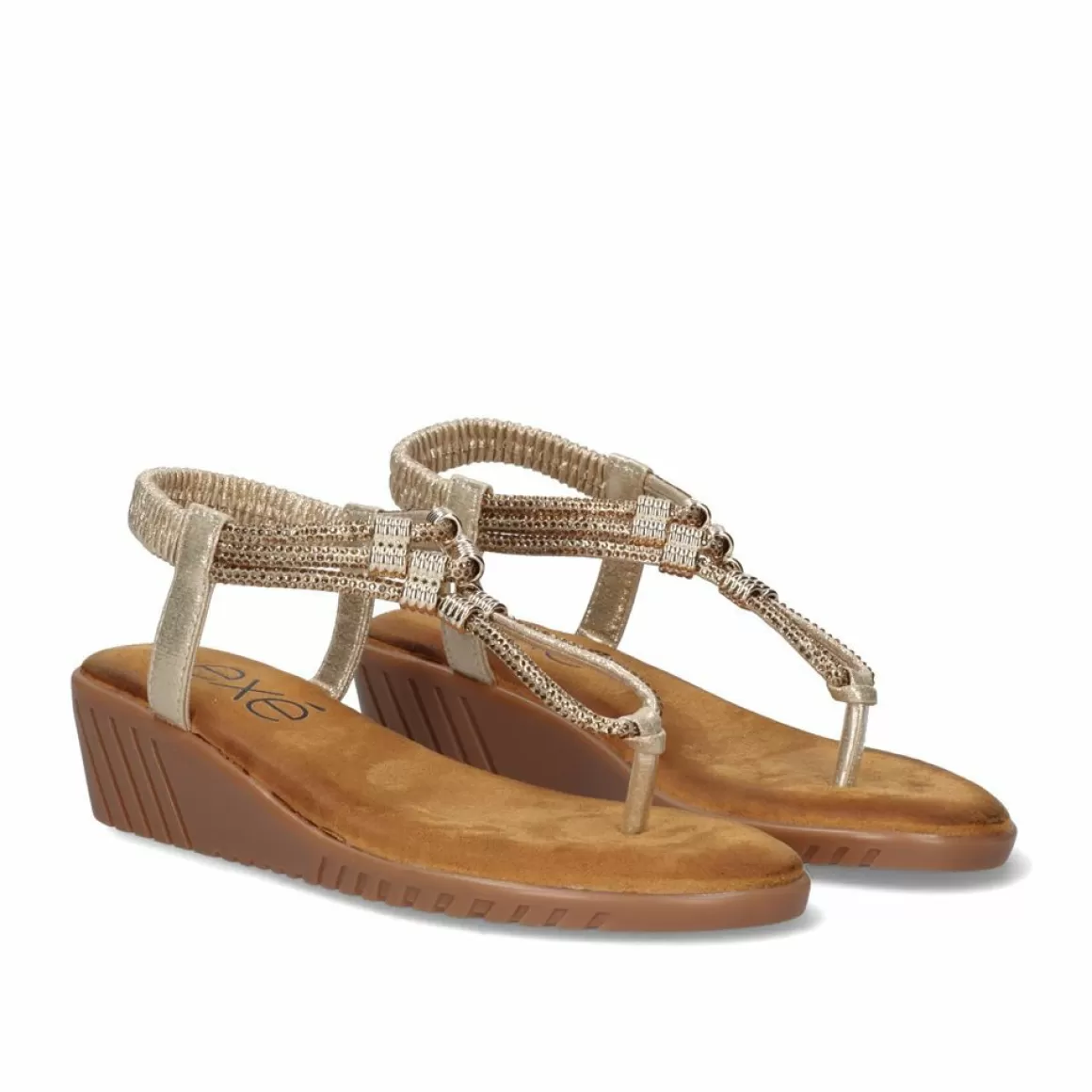 Exe Shoes Cunhas>Sandalia Cunha Exe Confort 721-Jd24 Dourado