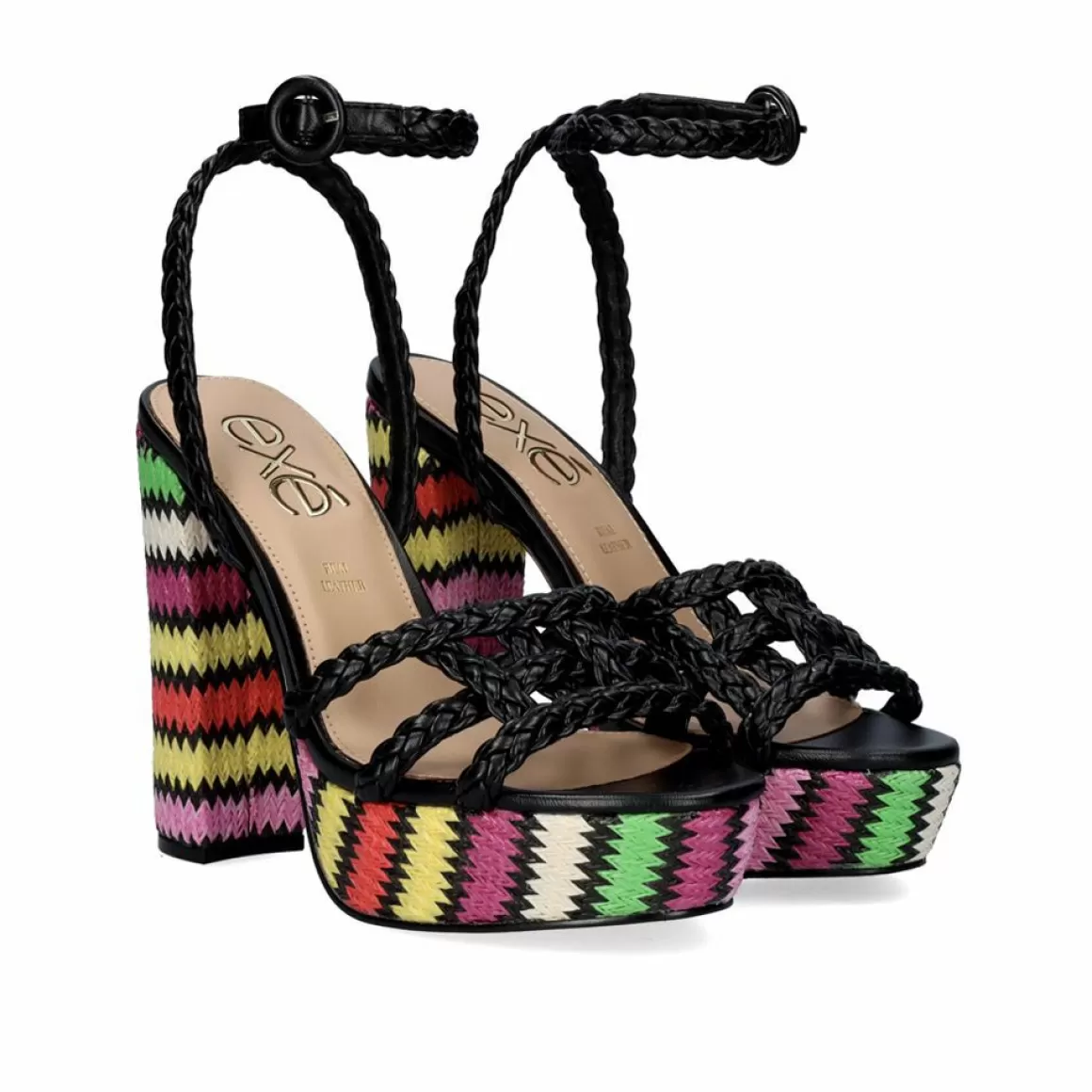 Exe Shoes Sandálias De Salto>Sandalia De Calcanhar Ophelia-510 Preto