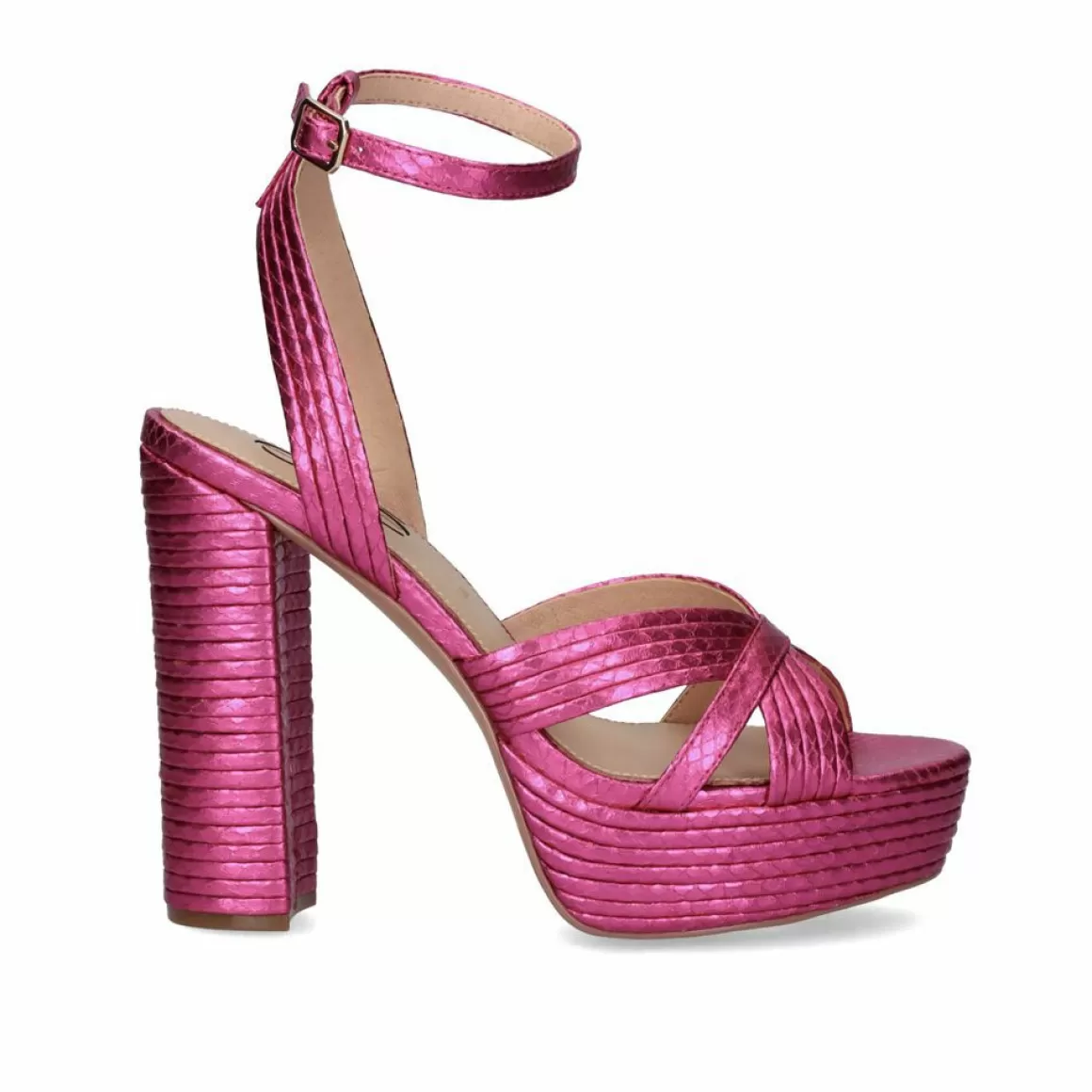 Exe Shoes Sandálias De Salto>Sandalia De Salto 23V Ophelia-832 Snake Fuxia