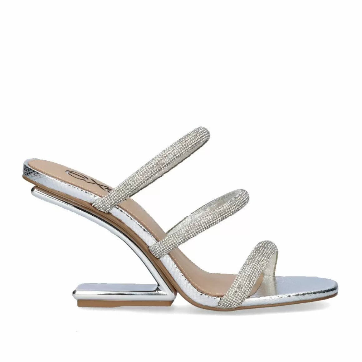 Exe Shoes Sandálias De Salto>Sandalia De Salto Alto Maggie-822 Strass Prata