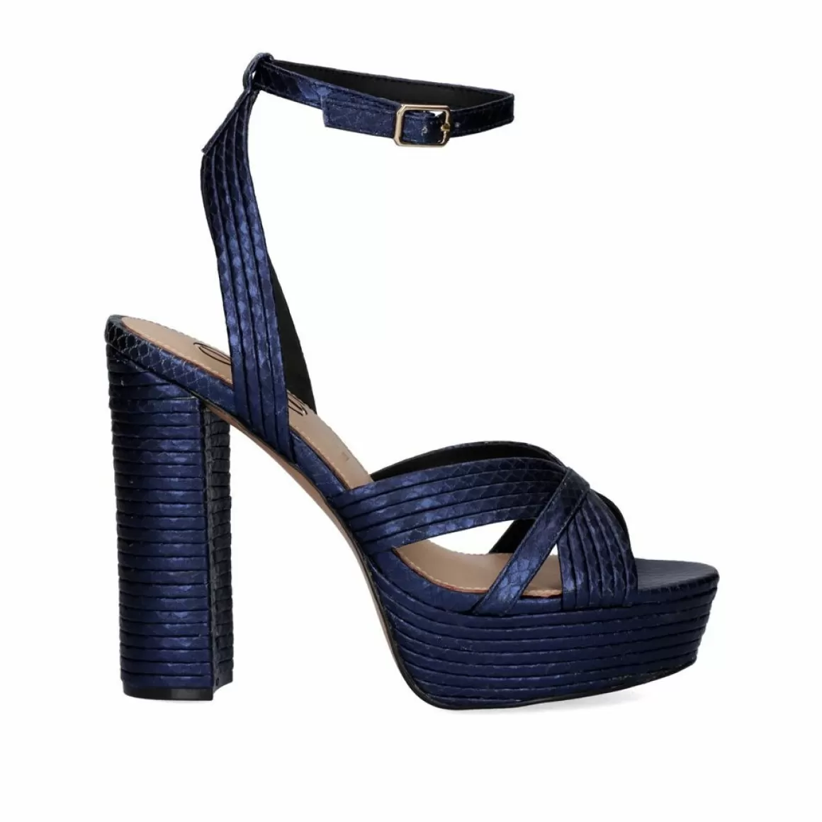 Exe Shoes Sandálias De Salto>Sandalia De Salto Alto Ophelia-832 Snake Blue