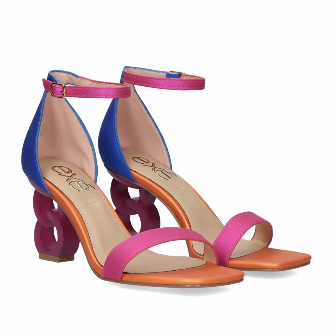 Exe Shoes Sandálias De Salto>Sandalia De Salto Baixo 23V Lilian-055 Azul