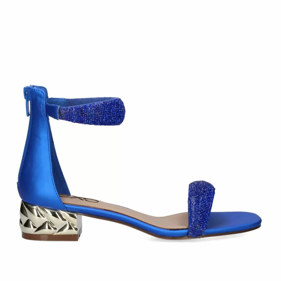 Exe Shoes Sandálias De Salto>Sandalia De Salto Baixo Katy-507 Strass Azul