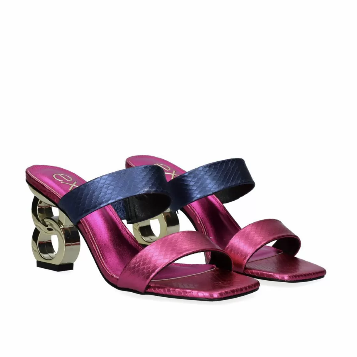 Exe Shoes Sandálias De Salto>Sandalia De Salto Baixo Lilian-162 Fuxia