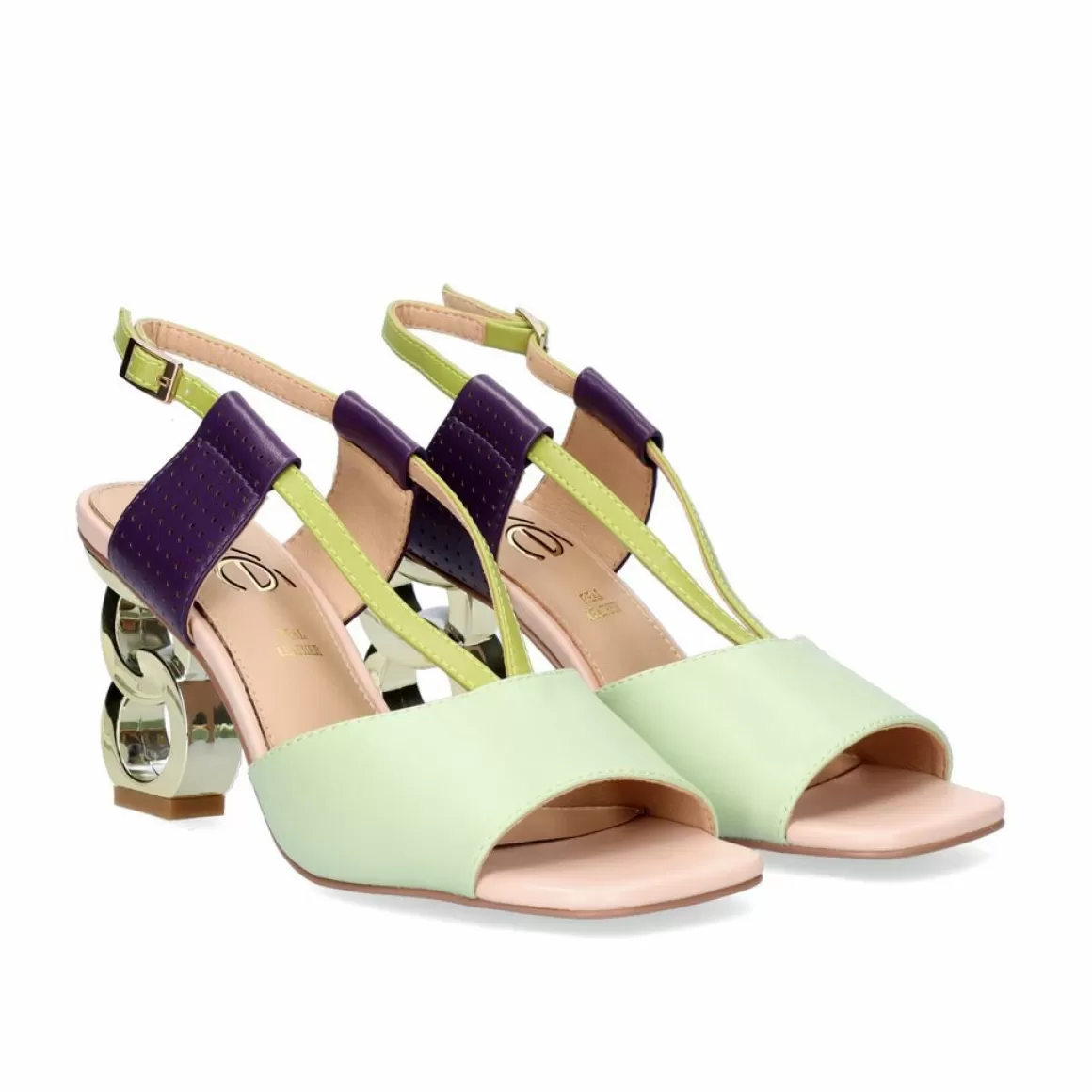 Exe Shoes Sandálias De Salto>Sandalia De Salto Baixo Lilian-164 Verde