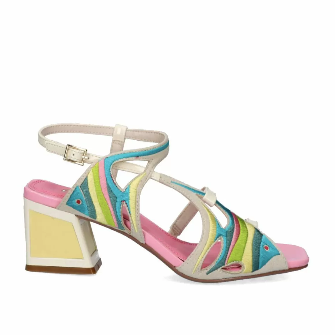 Exe Shoes Sandálias De Salto>Sandalia De Salto Baixo Luisa-335 Gelo