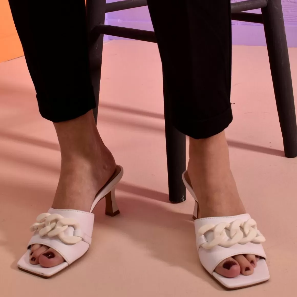 Exe Shoes Sandálias>Sandalia De Salto Baixo Opra-312 Branco