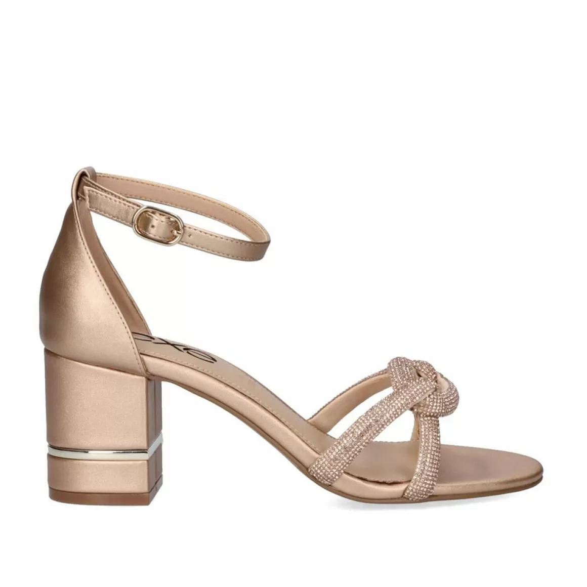 Exe Shoes Sandálias De Salto>Sandalia De Salto Baixo Penny-247 Ouro Rosa