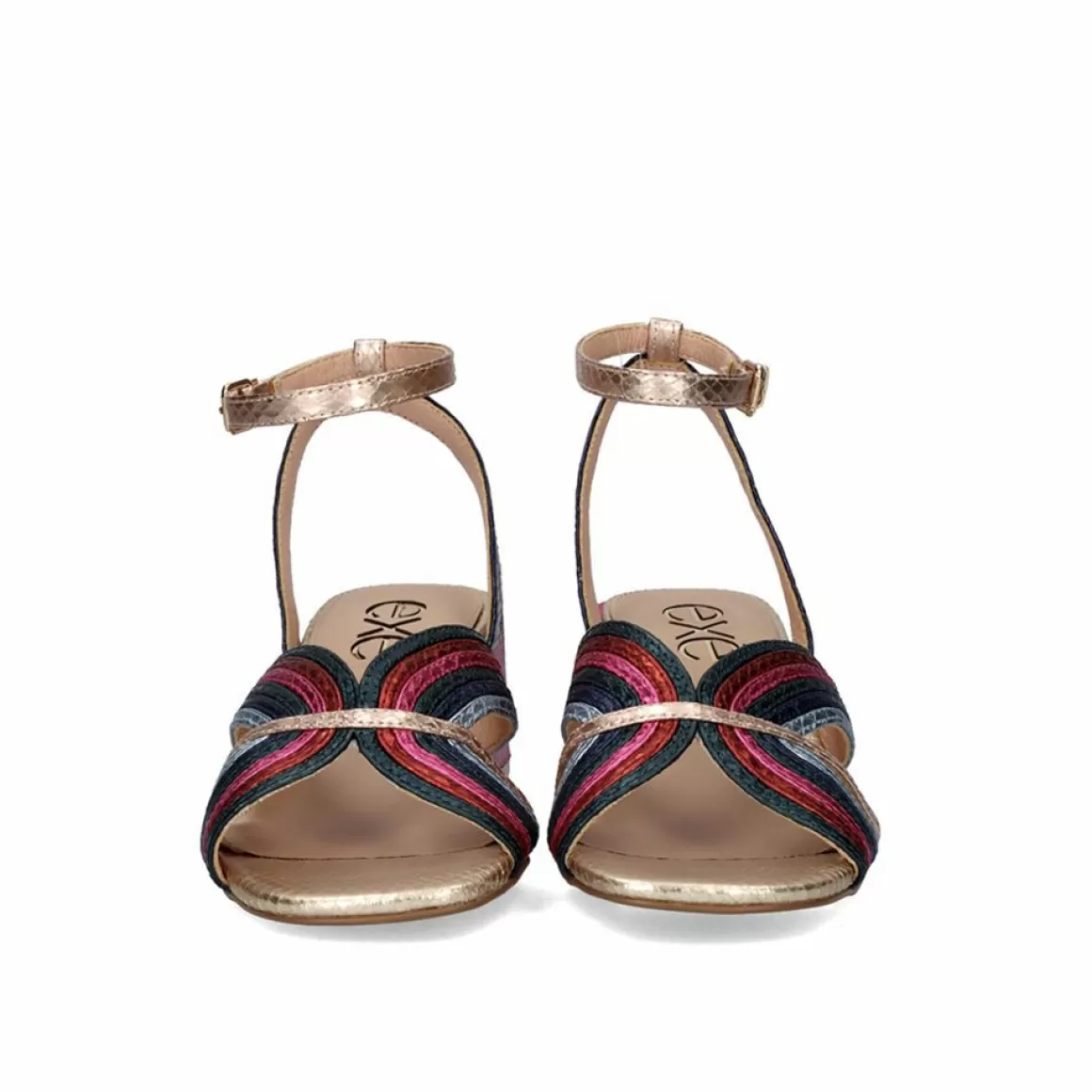 Exe Shoes Sandálias De Salto>Sandalia De Salto Baixo Sidney-621 Cobra Multicolor