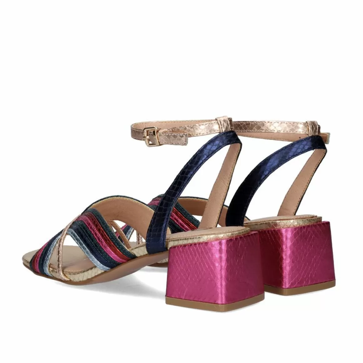 Exe Shoes Sandálias De Salto>Sandalia De Salto Baixo Sidney-621 Cobra Multicolor