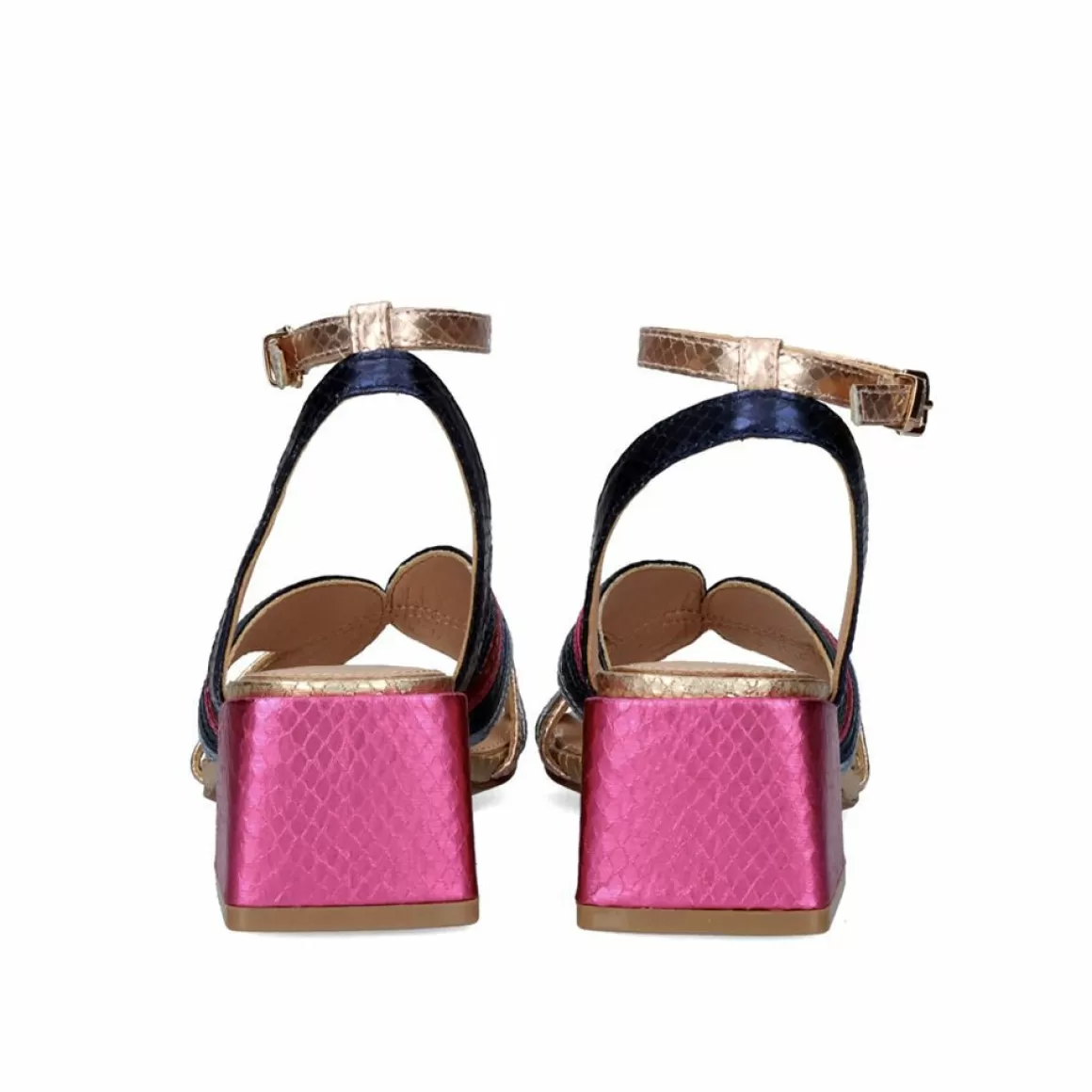 Exe Shoes Sandálias De Salto>Sandalia De Salto Baixo Sidney-621 Cobra Multicolor