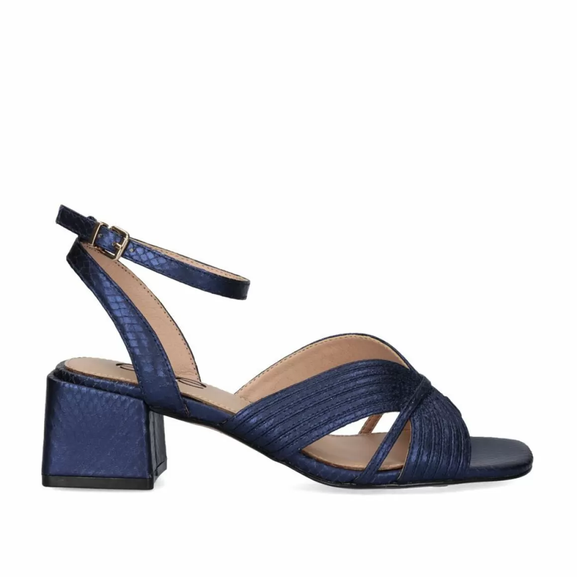 Exe Shoes Sandálias De Salto>Sandalia De Salto Baixo Sidney-621 Snake Azul