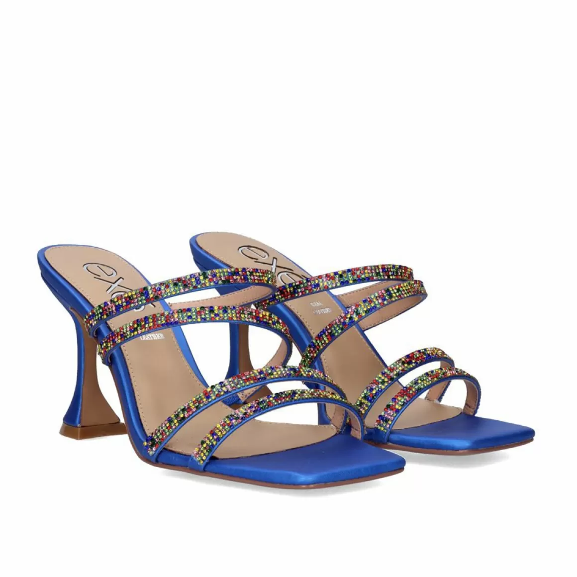 Exe Shoes Sandálias De Salto>Sandalia De Salto Bianca-759 Strass Azul Multicolor