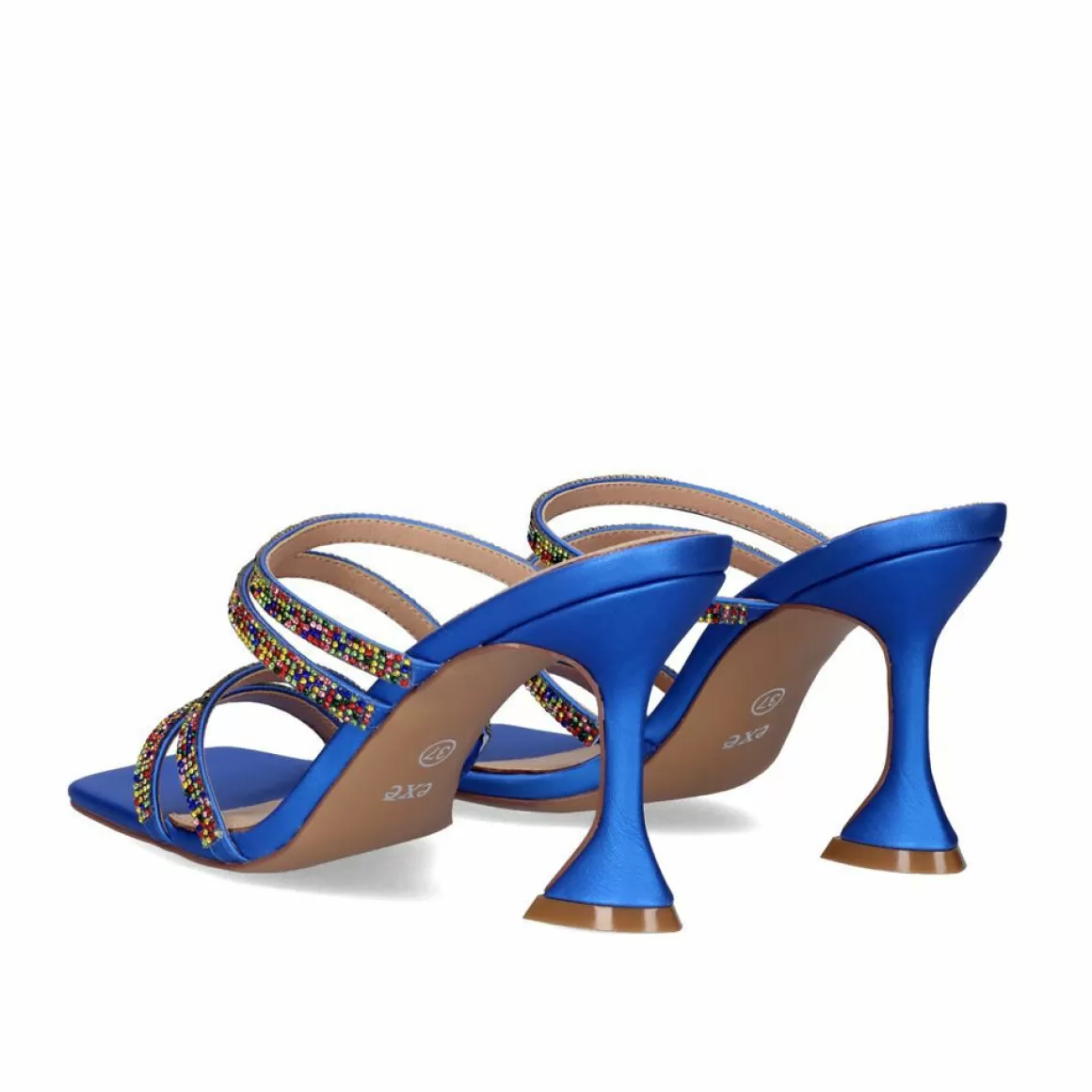 Exe Shoes Sandálias De Salto>Sandalia De Salto Bianca-759 Strass Azul Multicolor