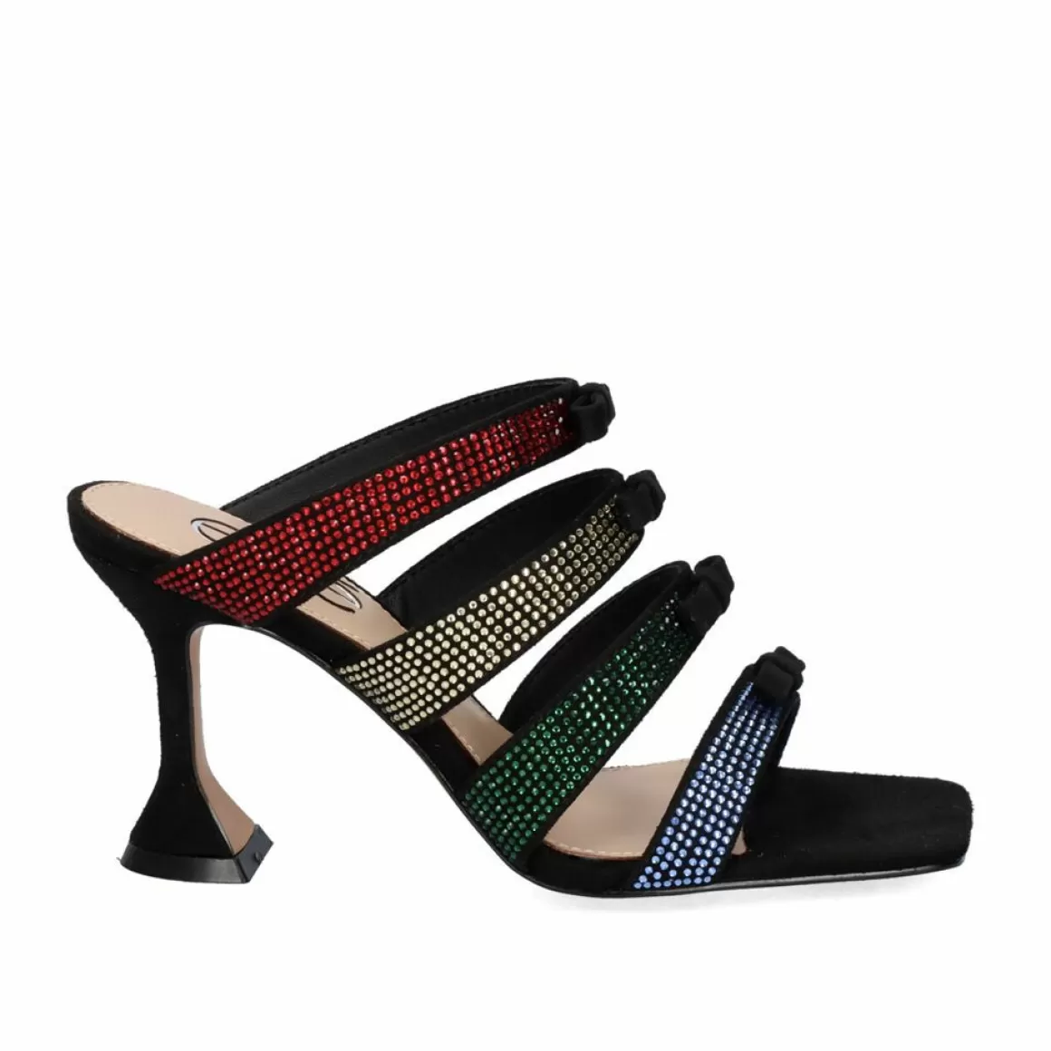 Exe Shoes Sandálias De Salto>Sandalia De Salto Branco-770 Strass Preto