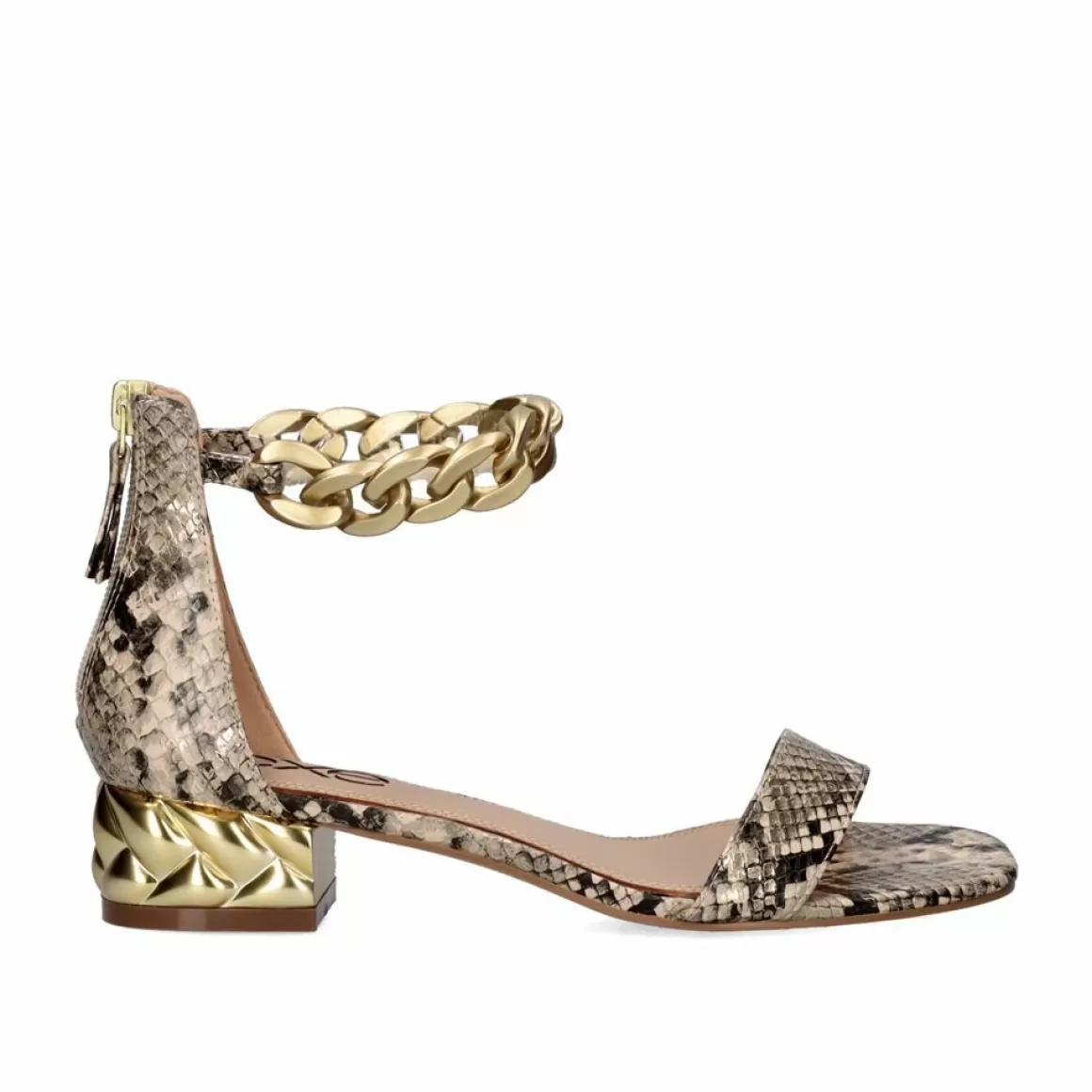 Exe Shoes Sandálias De Salto>Sandalia De Salto Exe Katy-386 Cobra Beige
