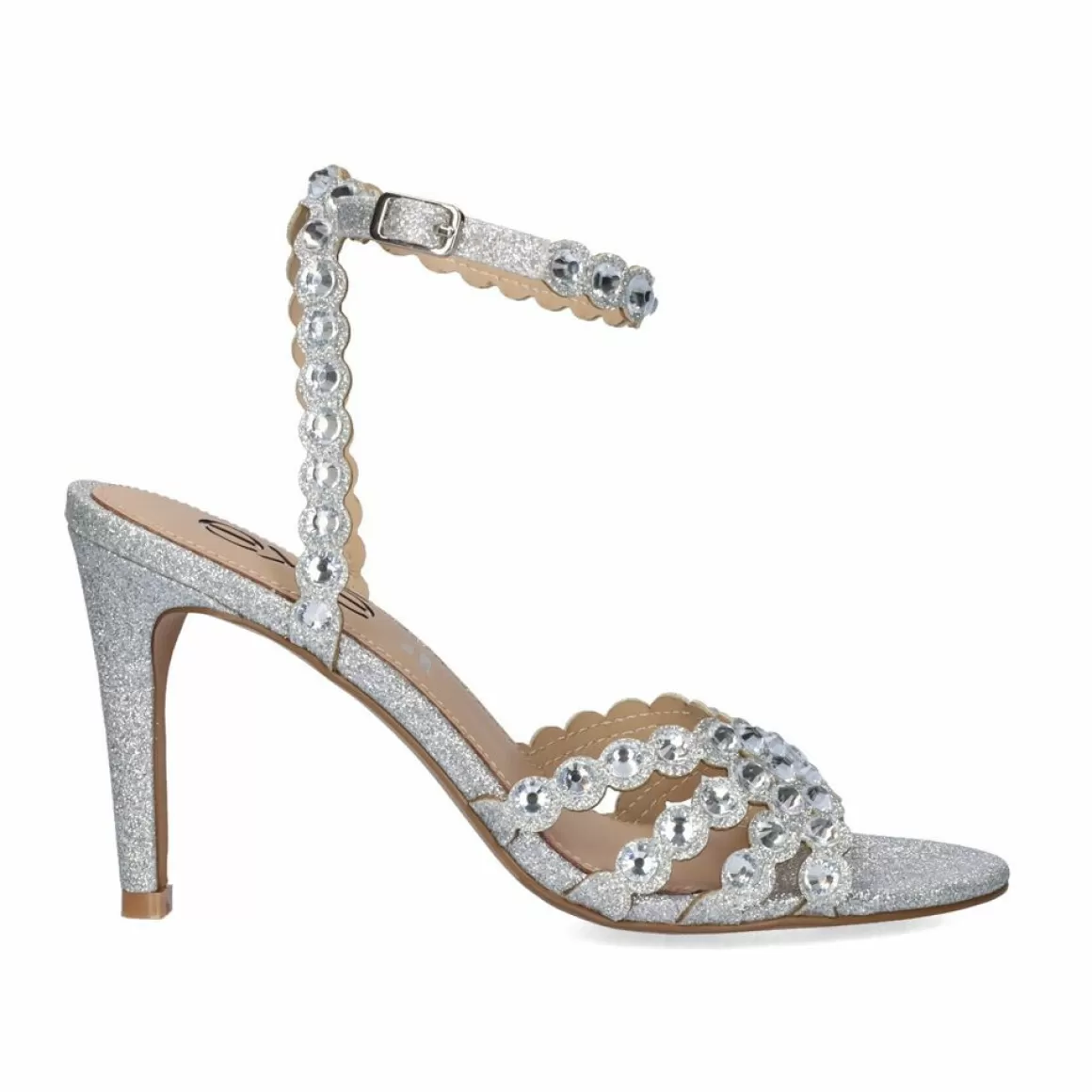 Exe Shoes Sandálias De Salto>Sandalia De Salto Rebeca-376 Glitter Prata