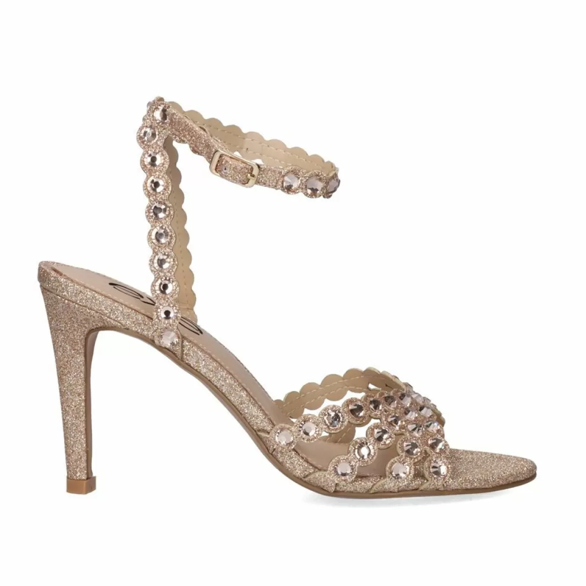 Exe Shoes Sandálias De Salto>Sandalia De Salto Rebeca-376 Glitter Rosa Dourado