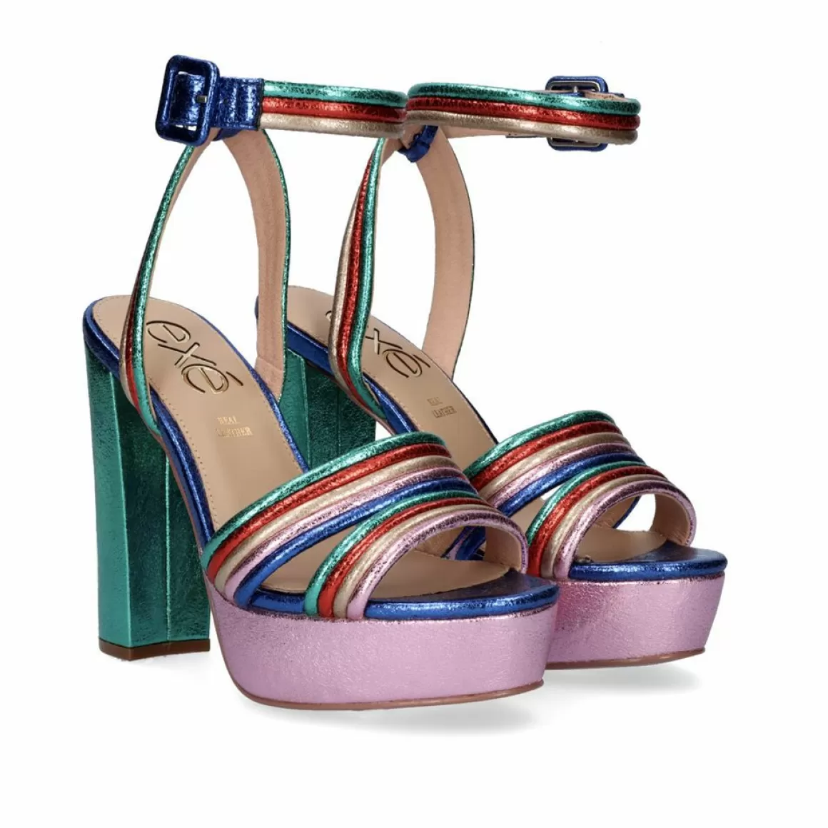 Exe Shoes Sandálias De Salto>Sandalia De Salto Verao-23 Ophelia-829 Verde Metalico