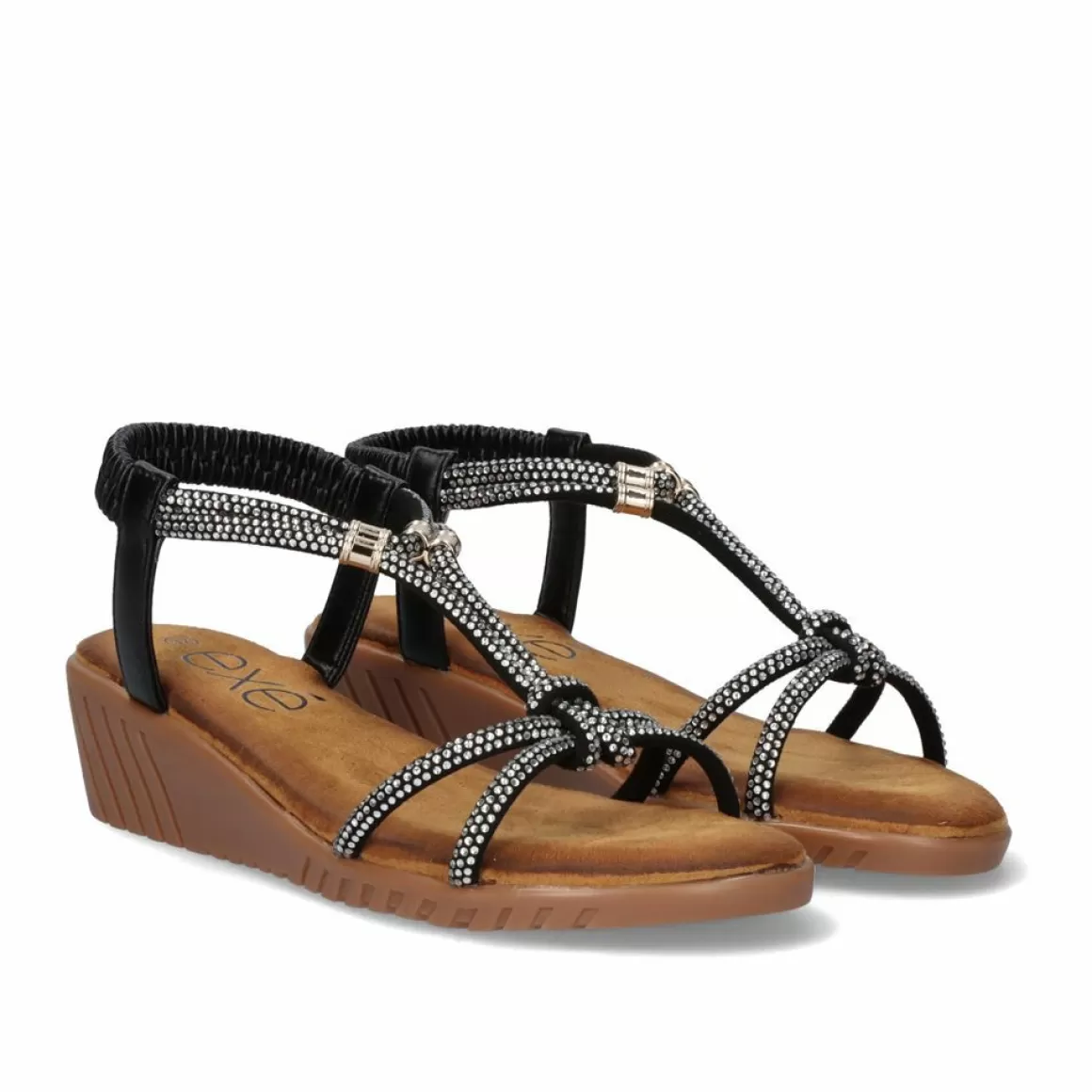 Exe Shoes Sandálias Planas>Sandalia Exe Confort 721-Ex16 Preto