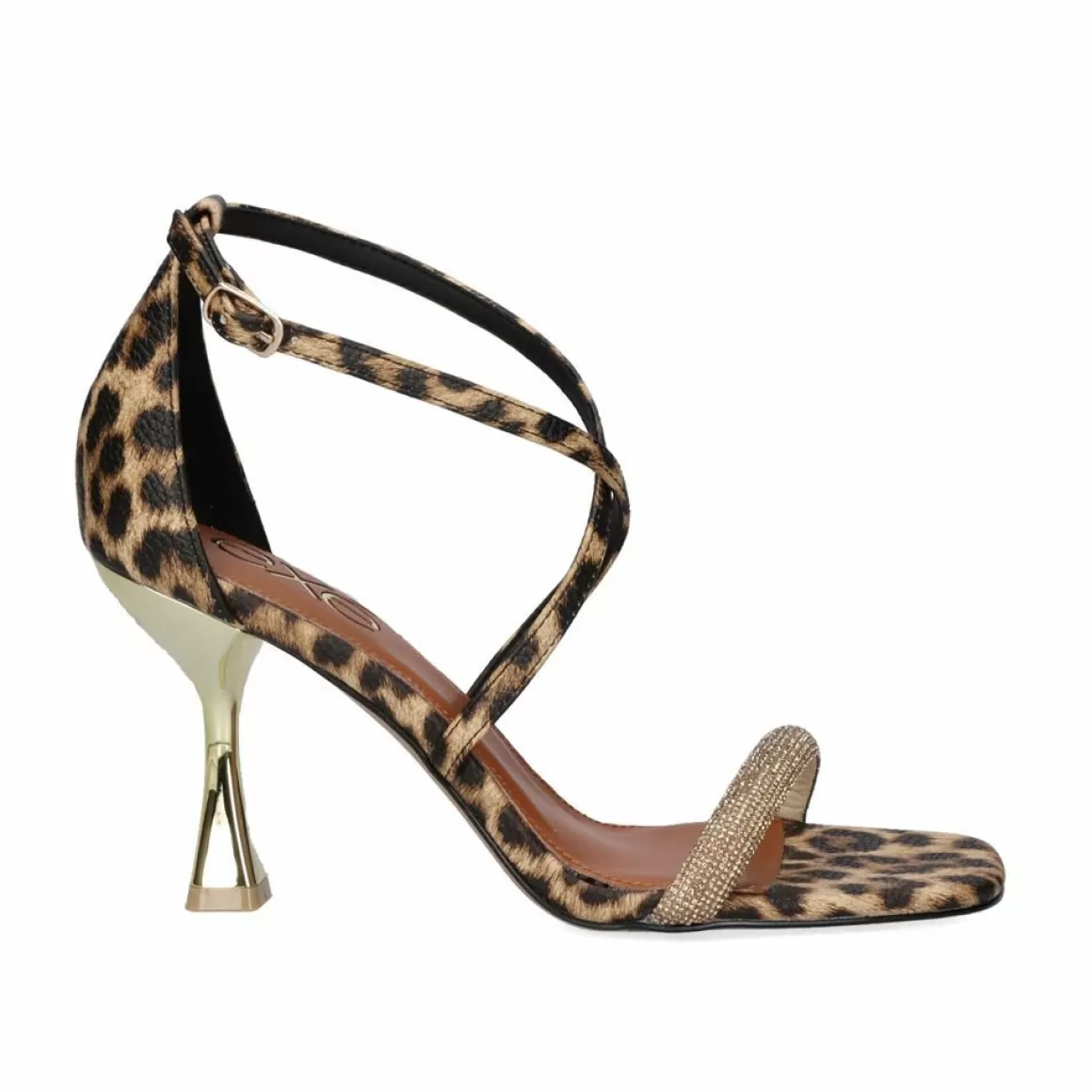 Exe Shoes Sandálias De Salto>Sandalia Heel Alberta-938 Strass Leopard