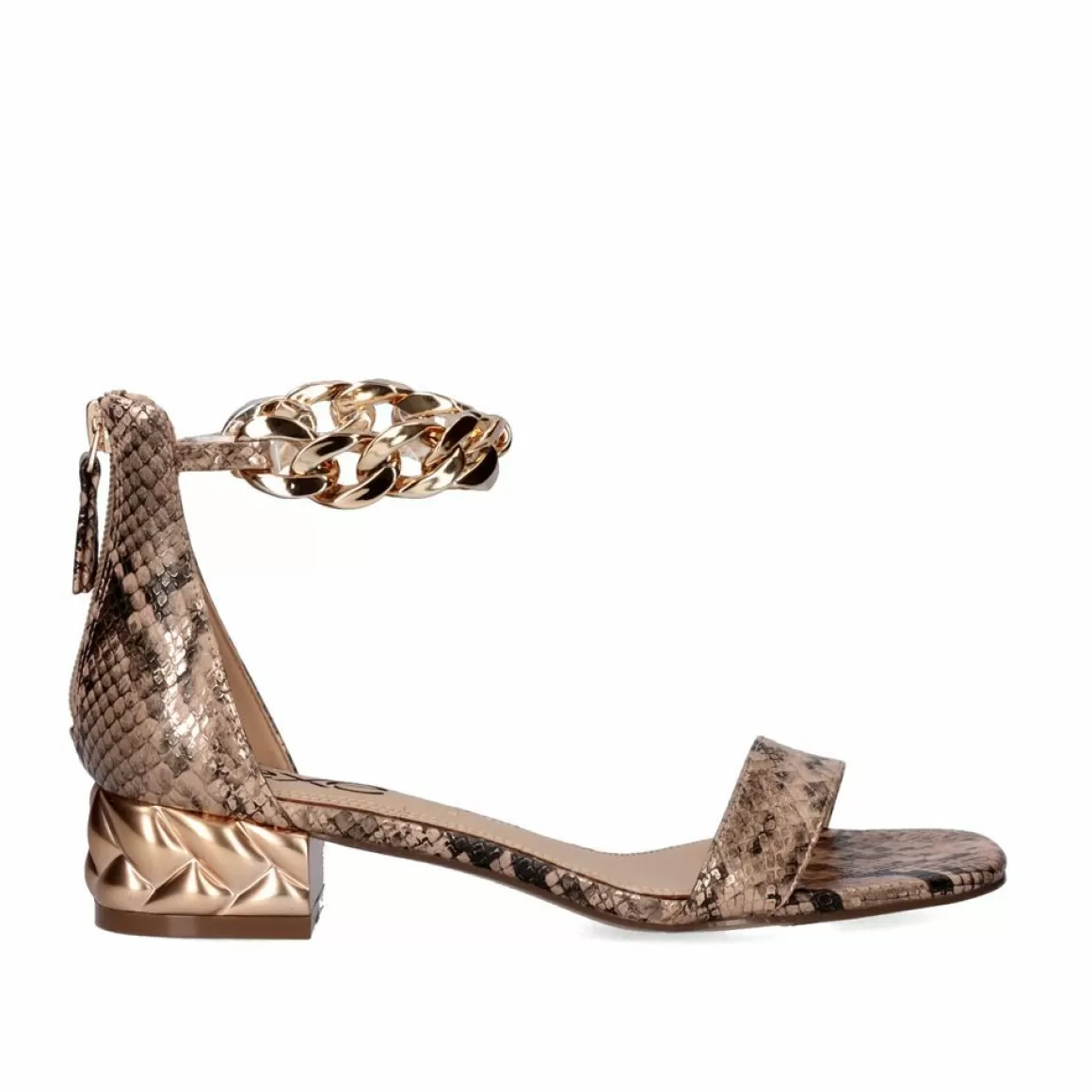 Exe Shoes Sandálias>Sandalia Heel Exe Katy-386 Cobra Ouro Rosa